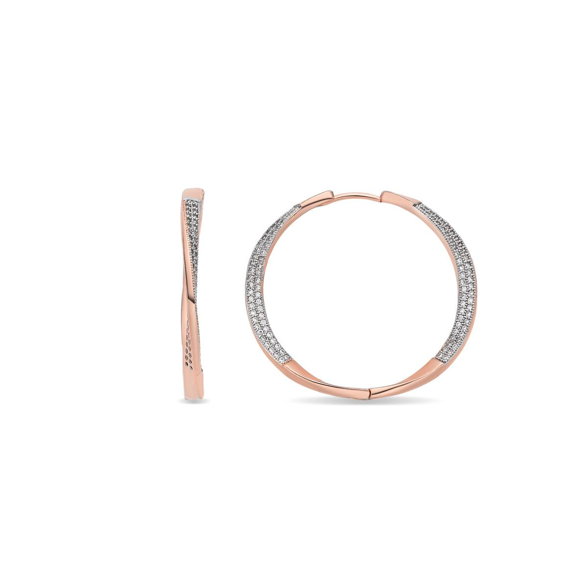 Brincos Musdoc acabamento em ouro rosa 18k - Musdoc