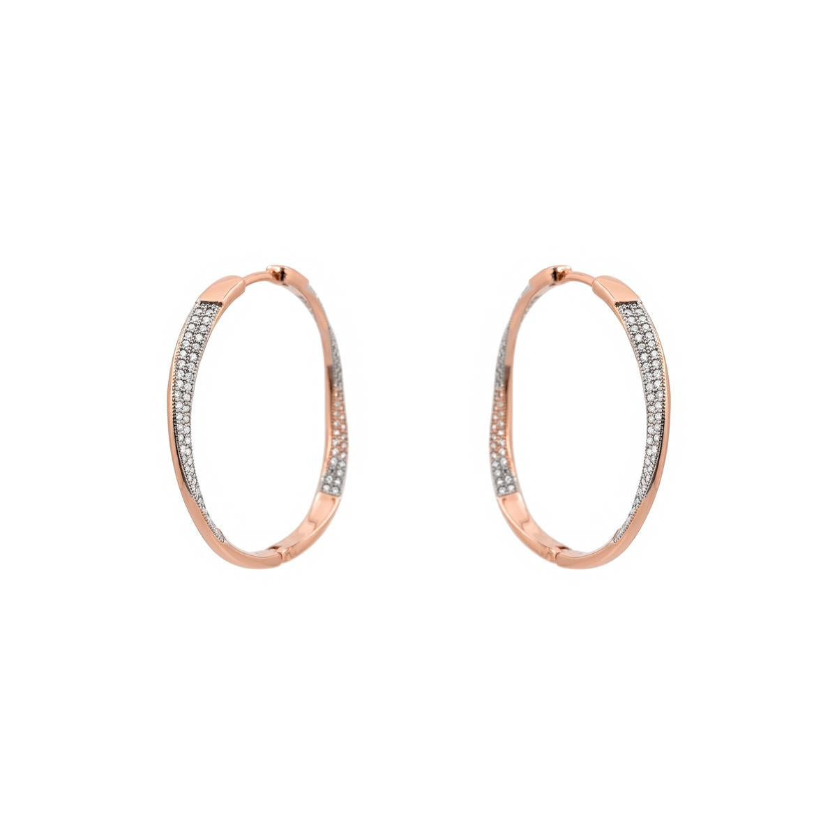 Brincos Musdoc acabamento em ouro rosa 18k - Musdoc