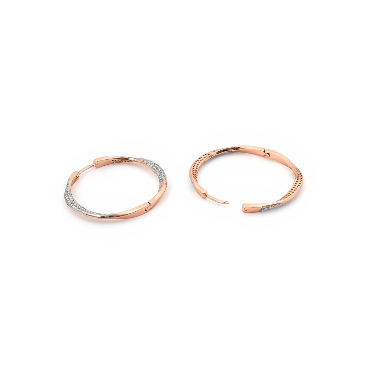 Brincos Musdoc acabamento em ouro rosa 18k - Musdoc