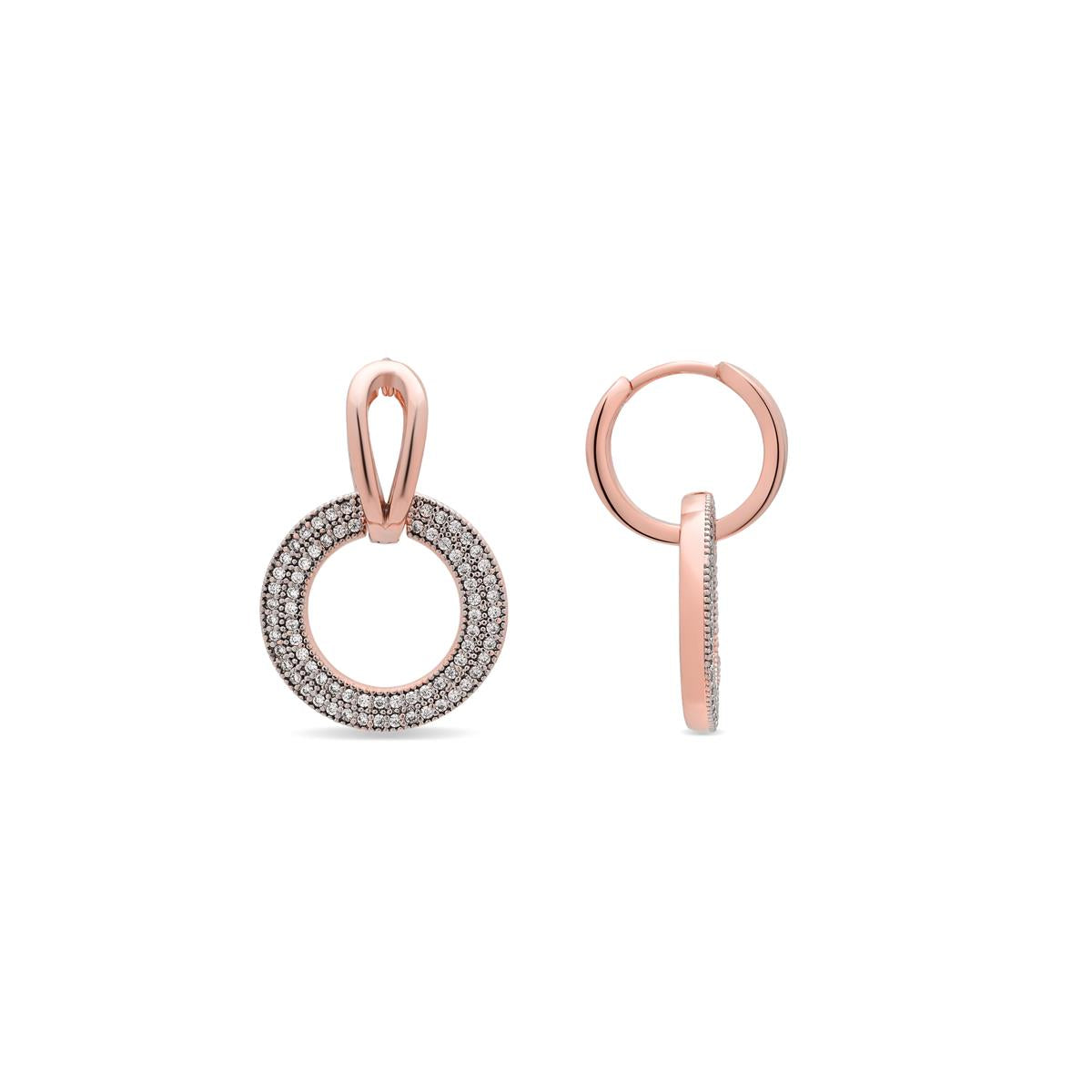 Brincos Simmal acabamento em ouro rosa 18k - Simmal