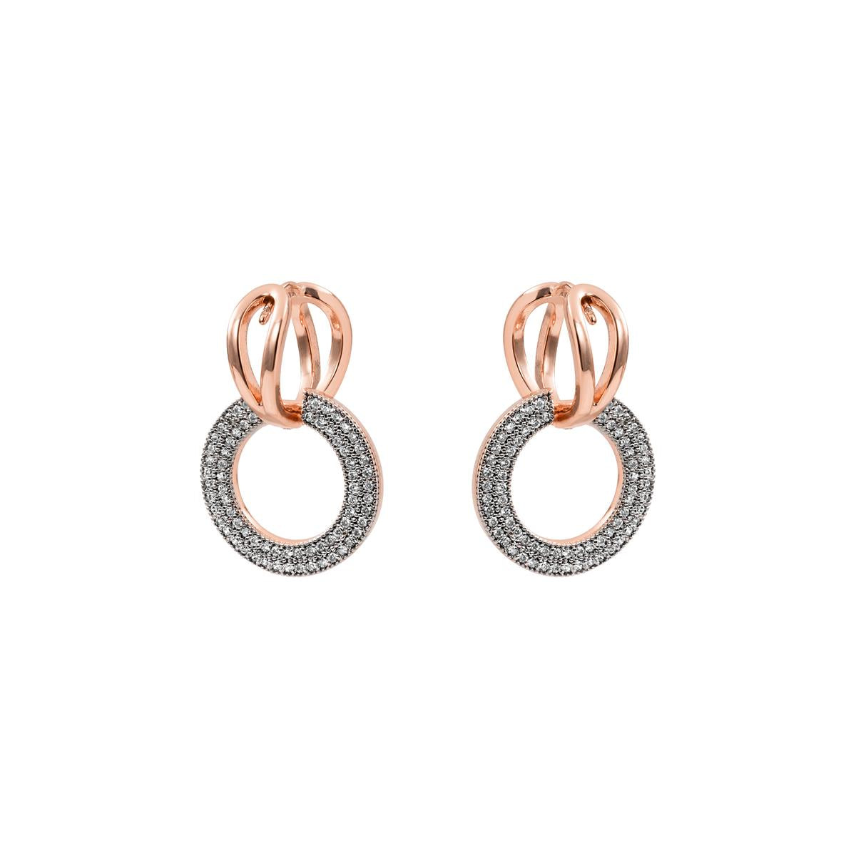 Brincos Simmal acabamento em ouro rosa 18k - Simmal