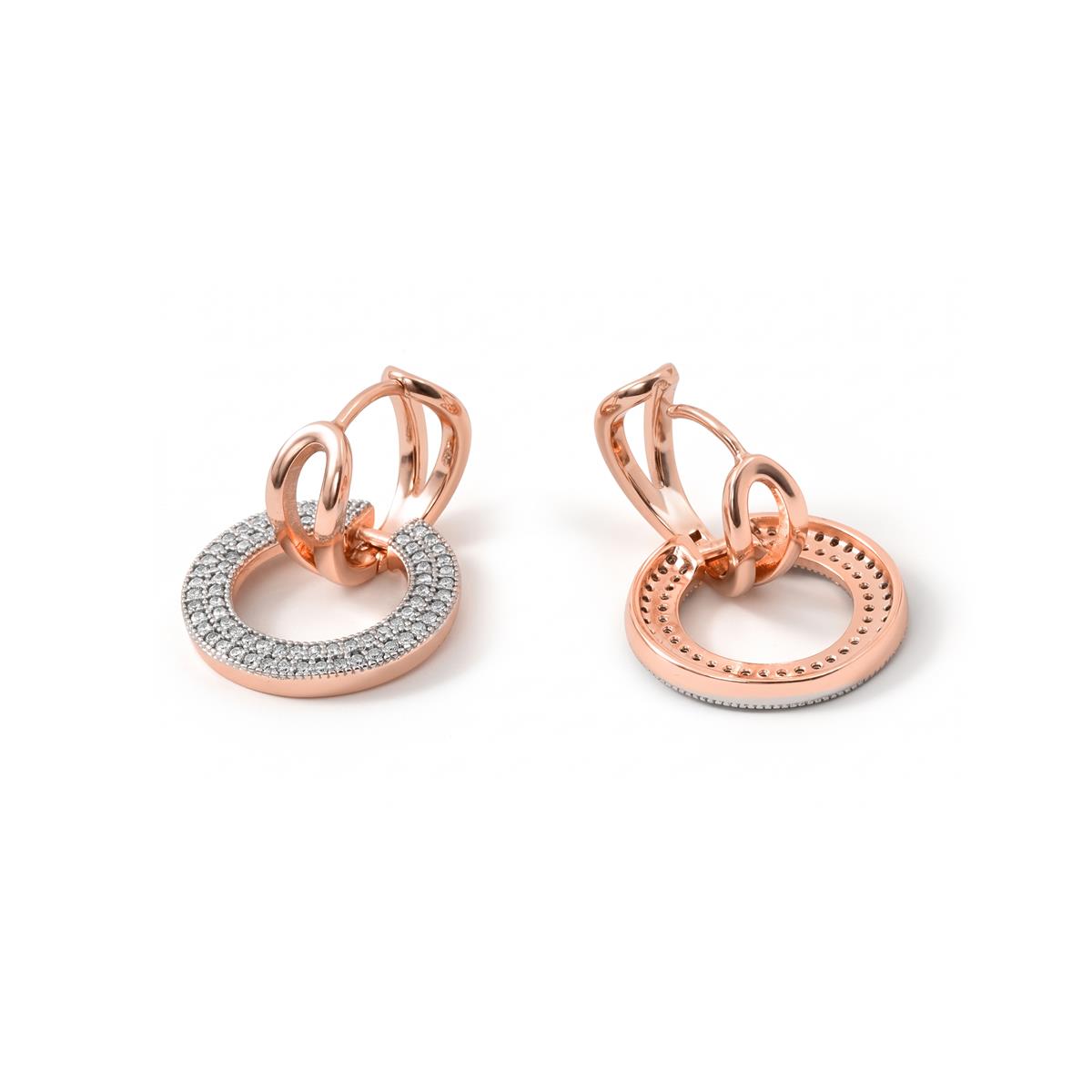 Brincos Simmal acabamento em ouro rosa 18k - Simmal