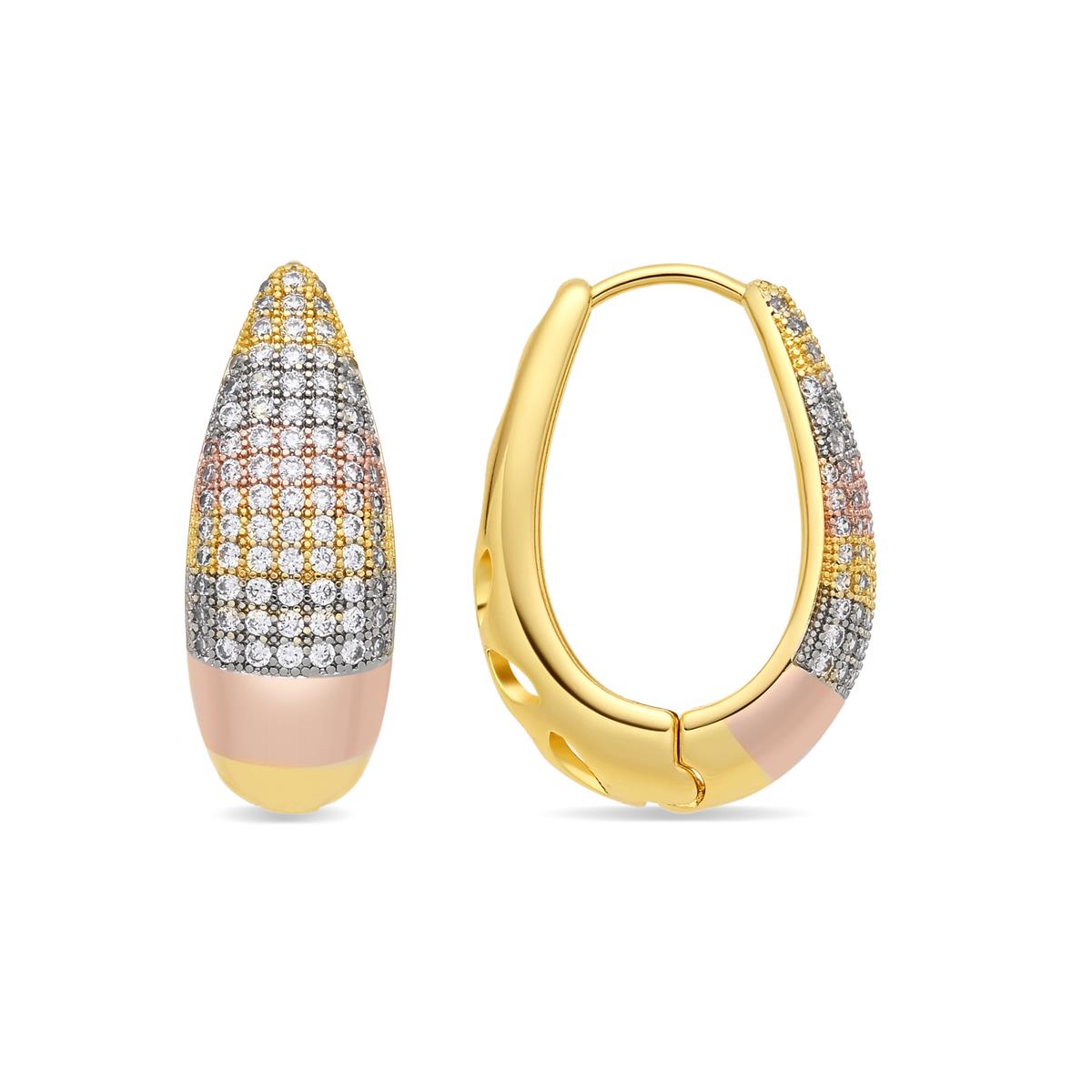 Pendientes Shia acabado oro rosa 18k - Shia BLANCO