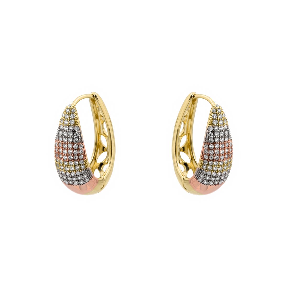 Pendientes Shia acabado oro rosa 18k - Shia BLANCO