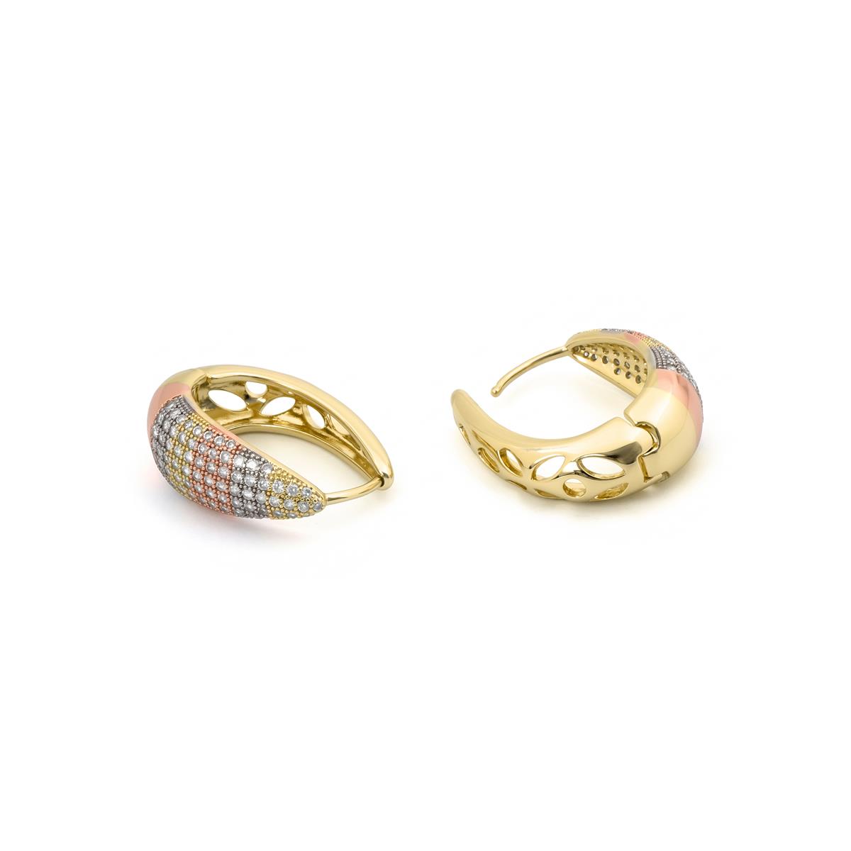 Pendientes Shia acabado oro rosa 18k - Shia BLANCO