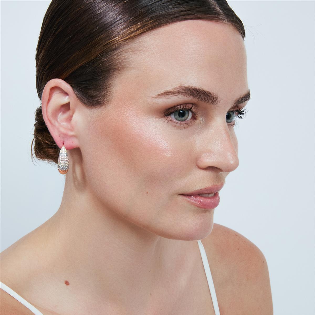 Pendientes Shia acabado oro rosa 18k - Shia BLANCO