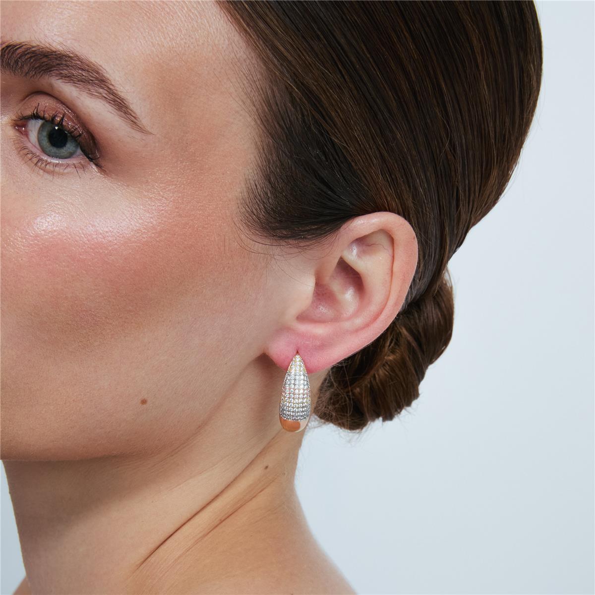 Pendientes Shia acabado oro rosa 18k - Shia BLANCO