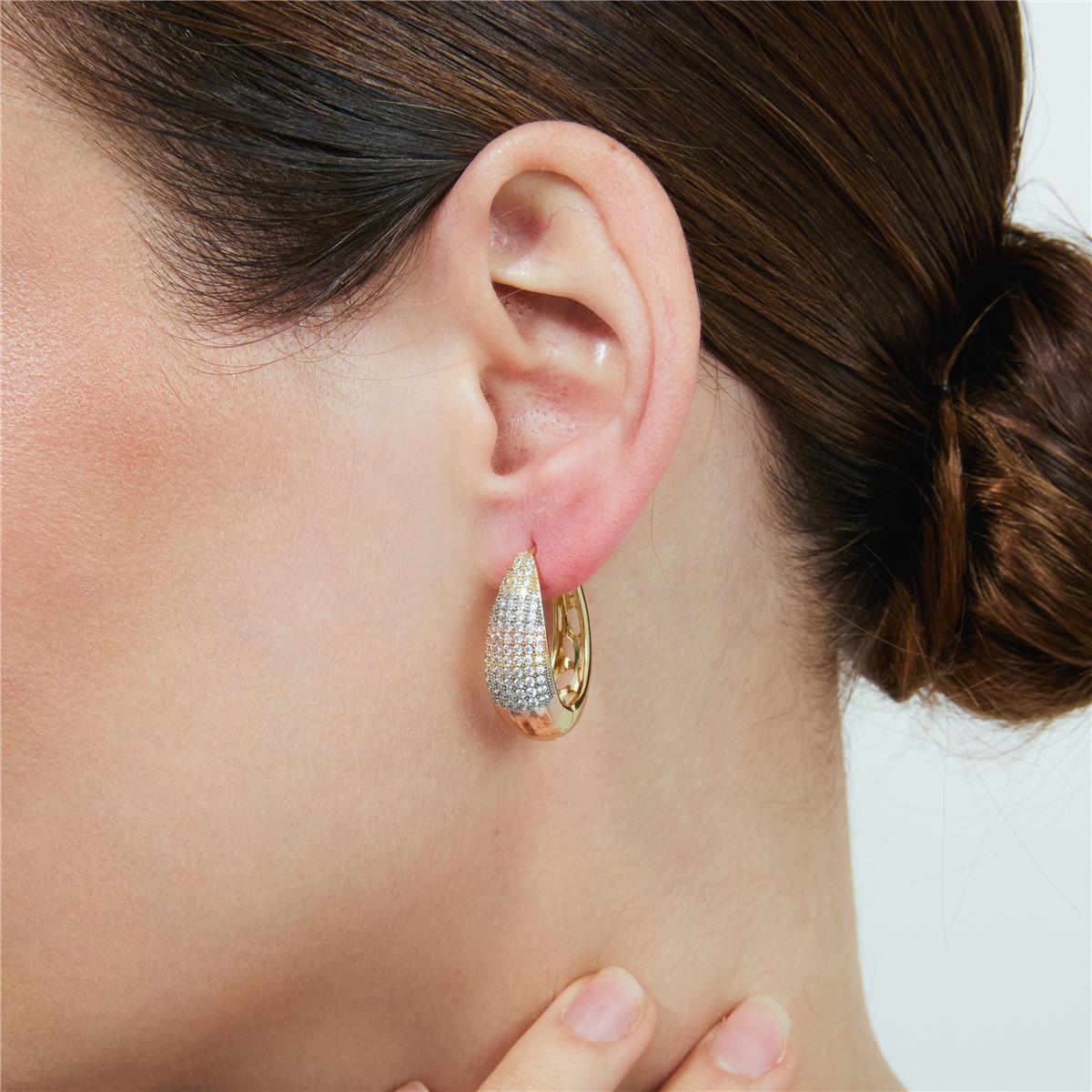 Pendientes Shia acabado oro rosa 18k - Shia BLANCO