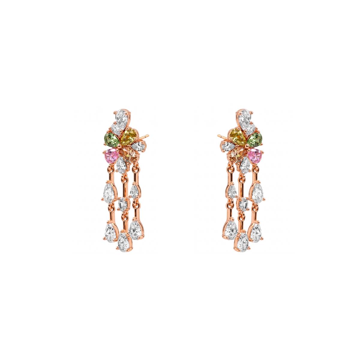 Pendientes Vehou acabado oro rosa 18k - Vehou