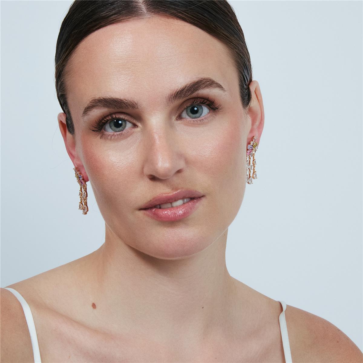 Pendientes Vehou acabado oro rosa 18k - Vehou