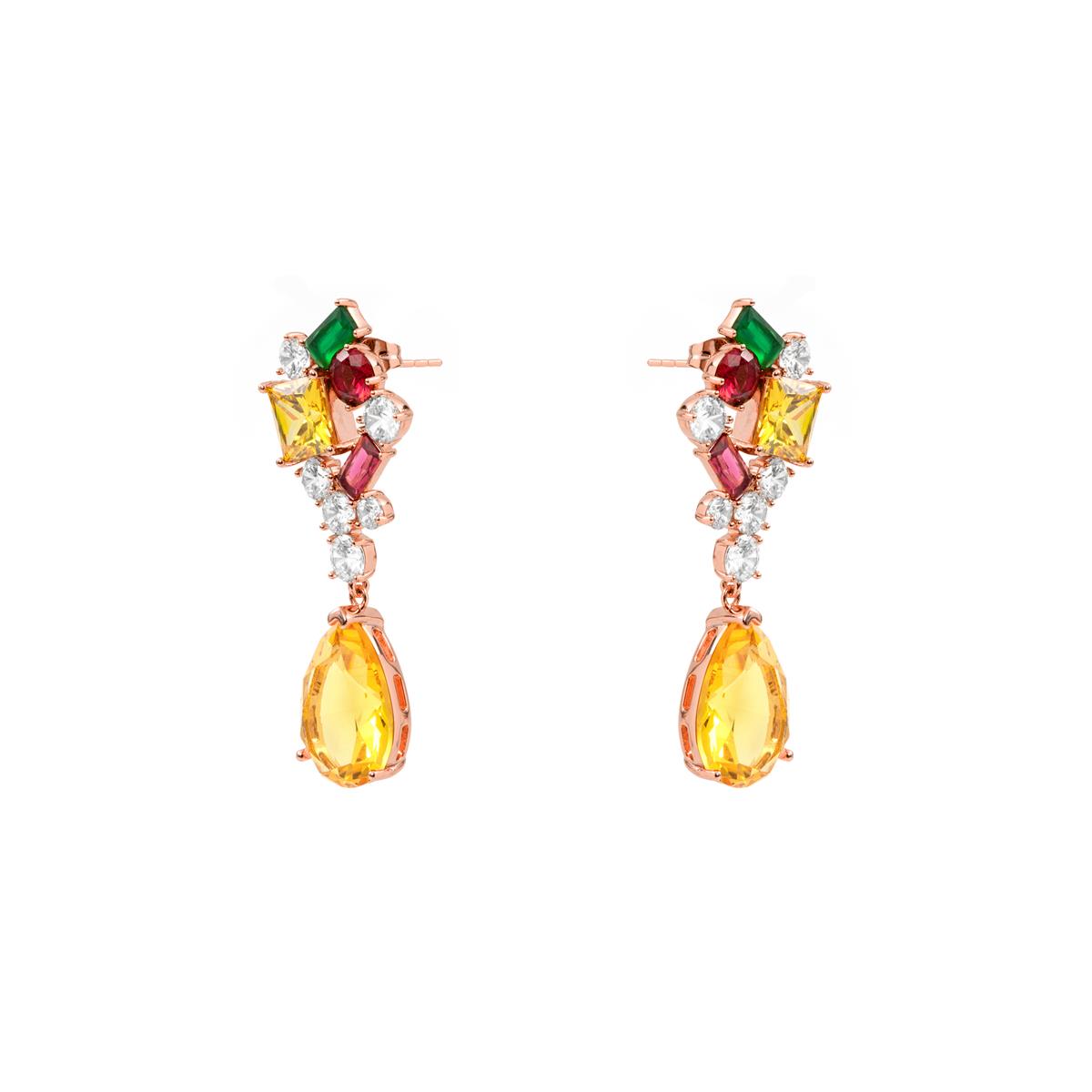 Pendientes Lamon acabado oro rosa 18k - Lamon