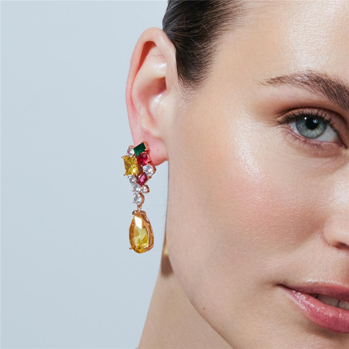 Pendientes Lamon acabado oro rosa 18k - Lamon