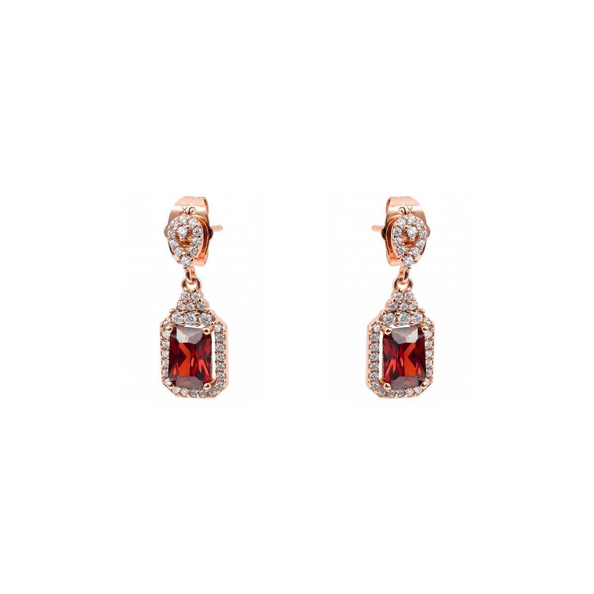 Pendientes Lely acabado oro rosa 18k - Lely
