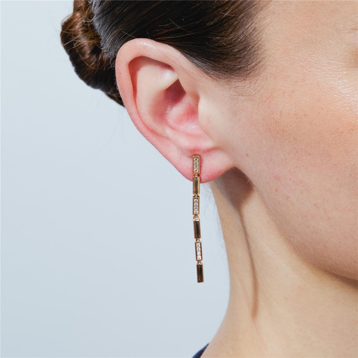 Pendientes Shahjal acabado oro rosa 18k - Shahjal