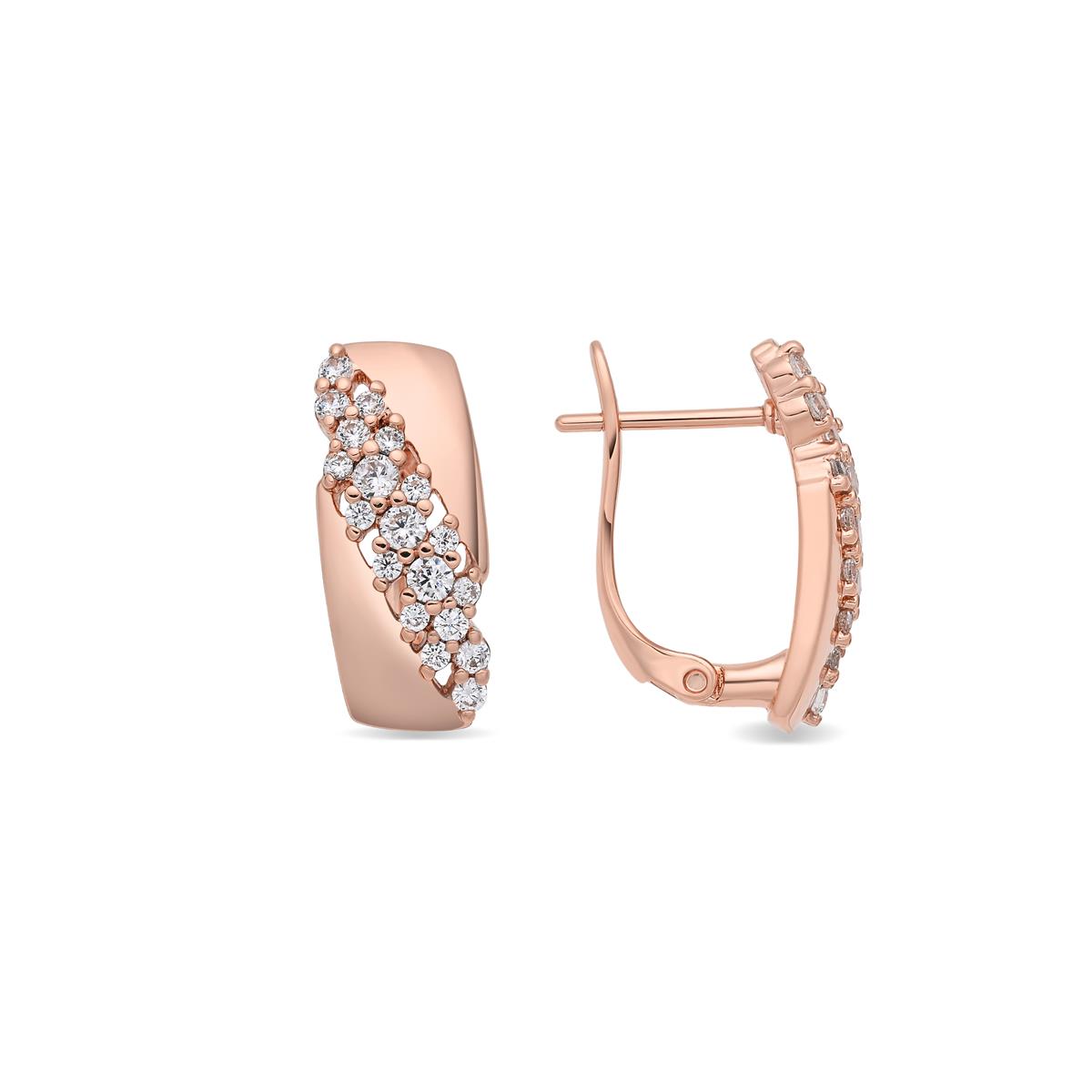 Pendientes Dibras acabado oro rosa 18k - Dibras BLANCO