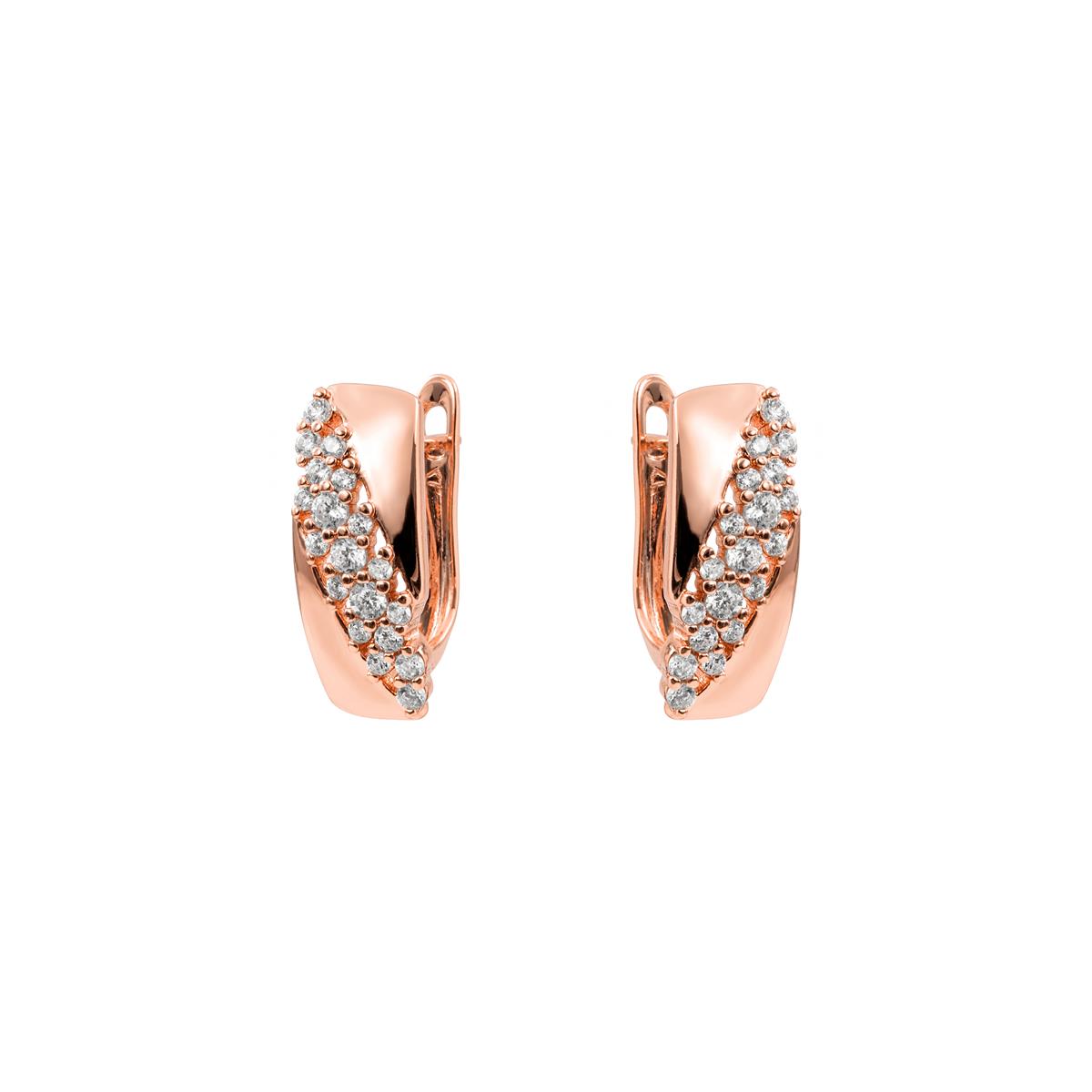 Pendientes Dibras acabado oro rosa 18k - Dibras BLANCO