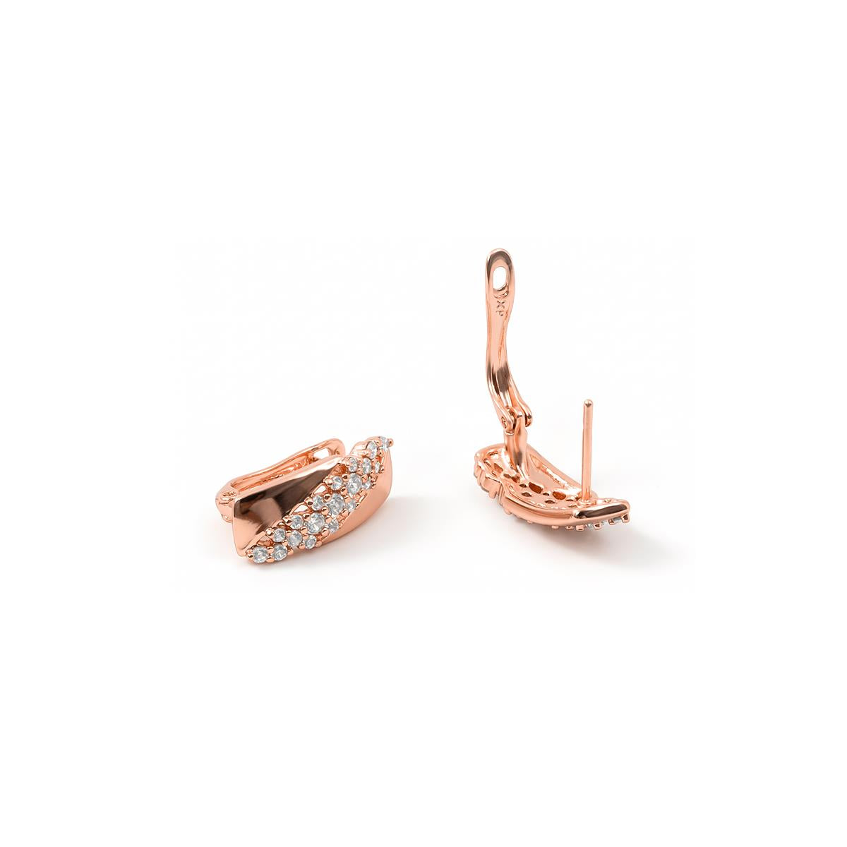 Pendientes Dibras acabado oro rosa 18k - Dibras BLANCO