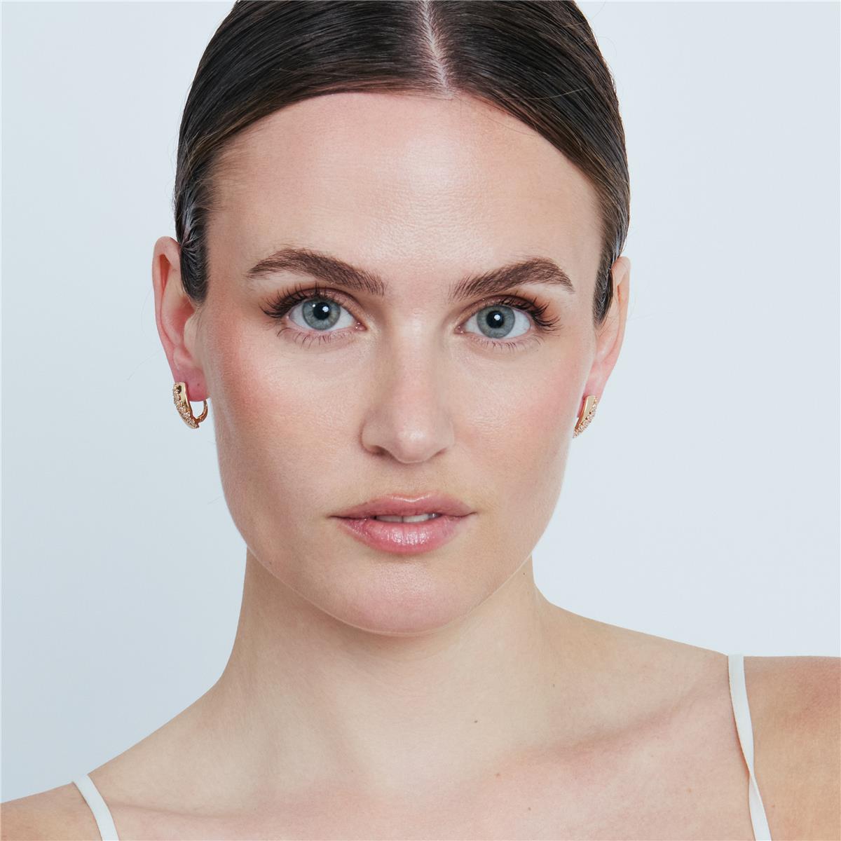 Pendientes Dibras acabado oro rosa 18k - Dibras BLANCO