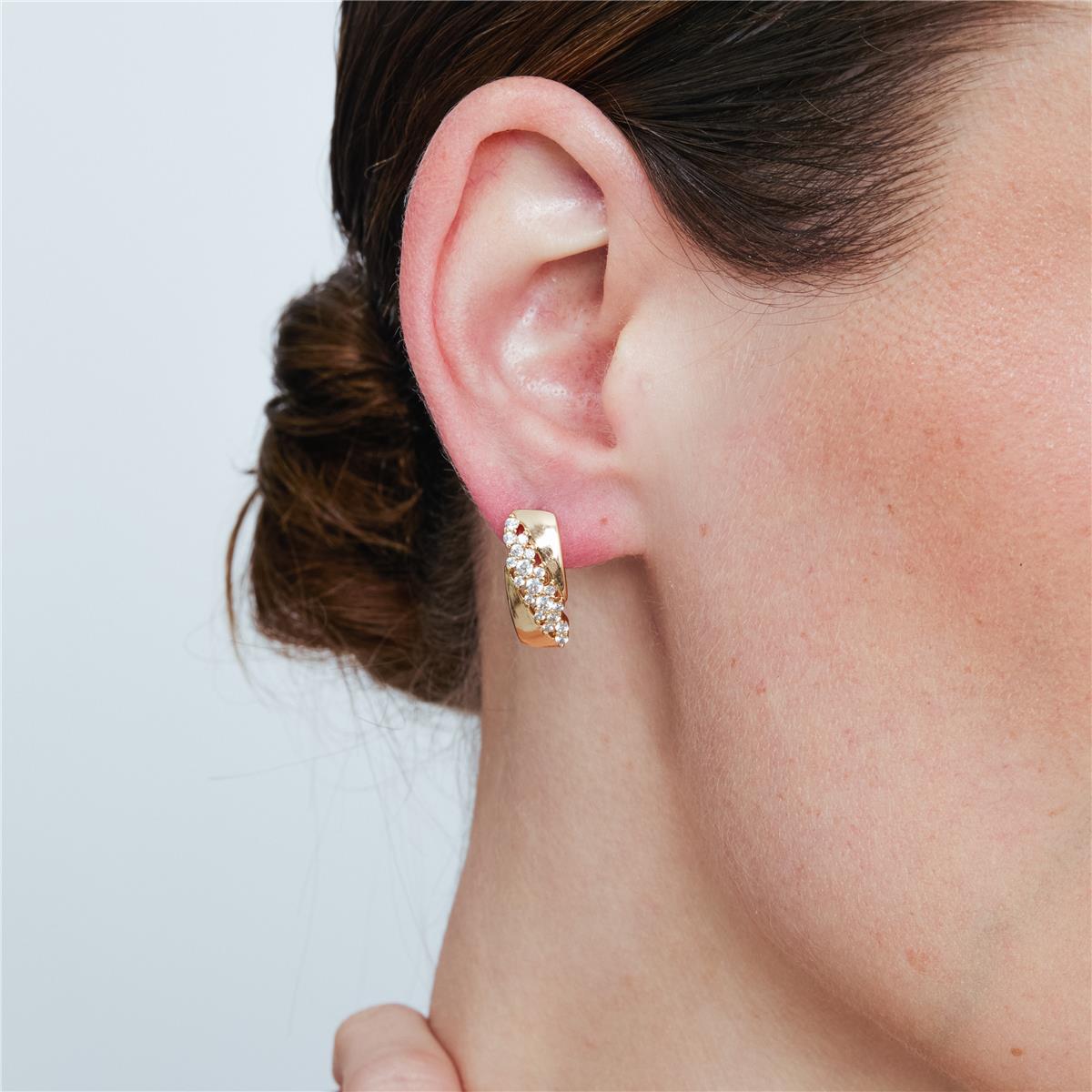 Pendientes Dibras acabado oro rosa 18k - Dibras BLANCO