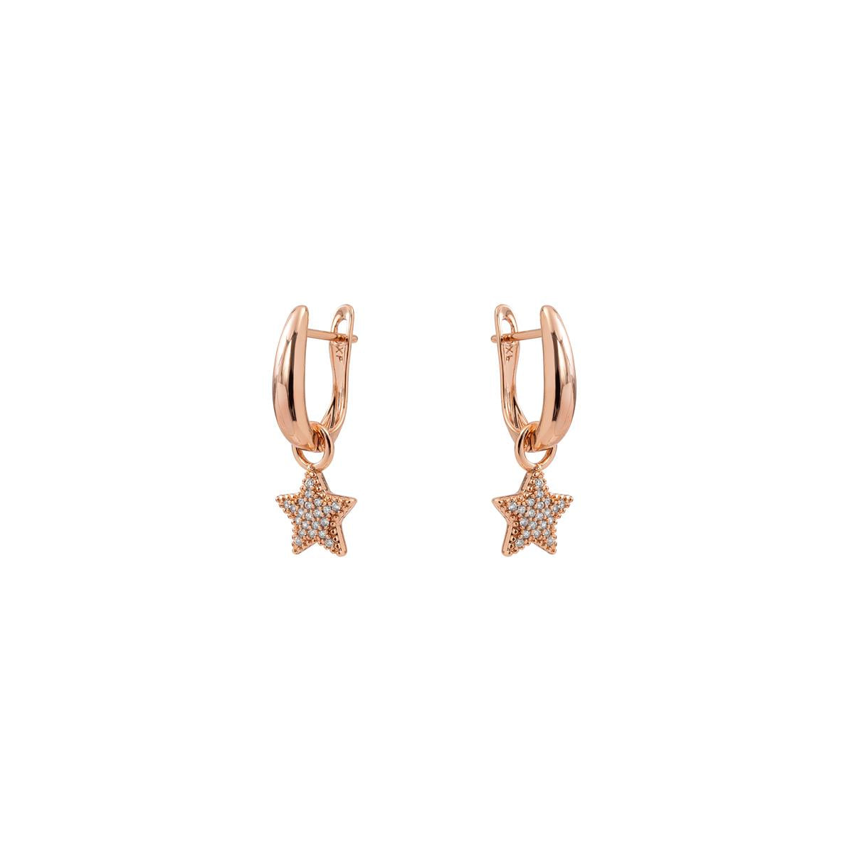 Orecchini in lega di metallo e zircone brillante con finitura in oro rosa 18k - Maliard