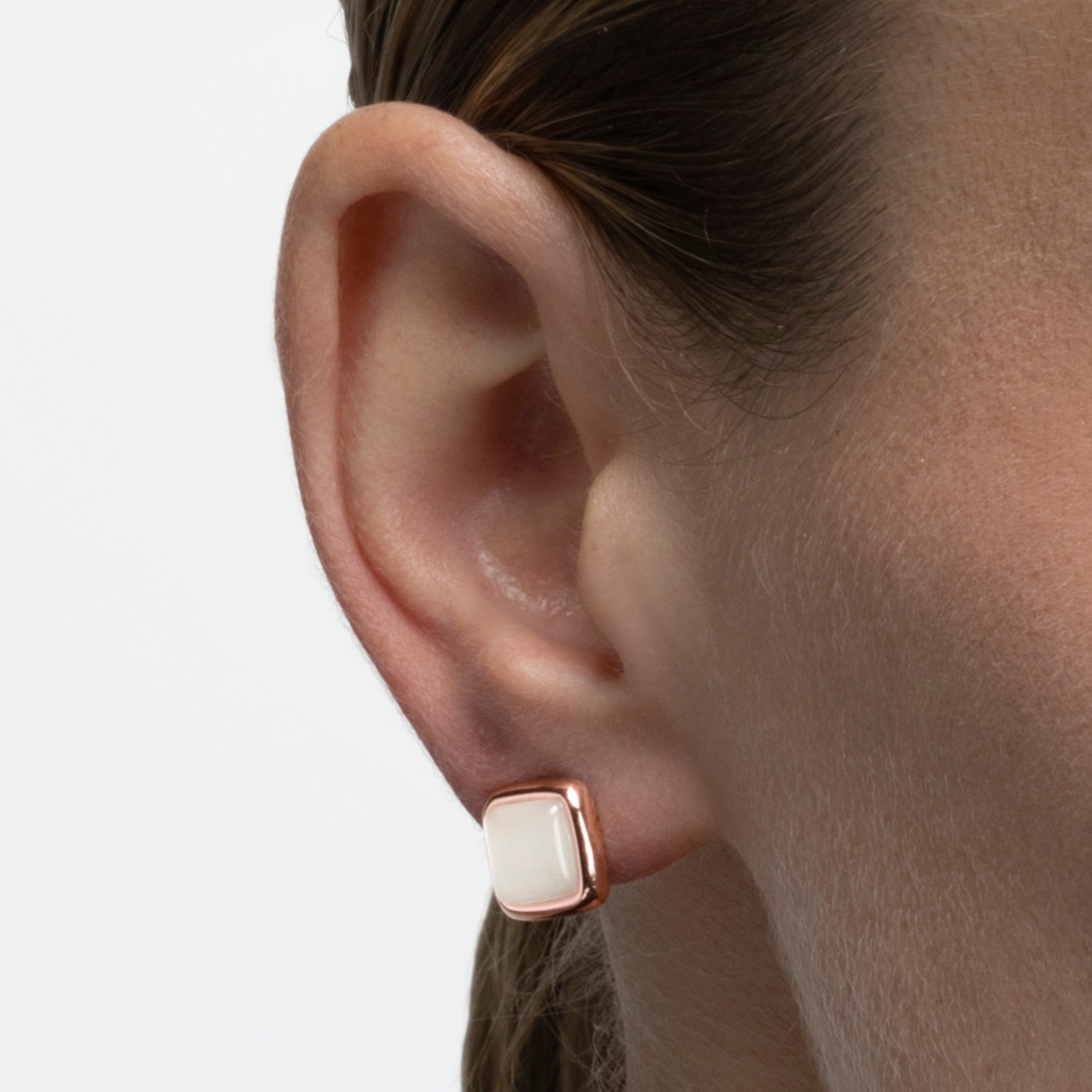Ohrringe aus Katzenaugen mit 18K Roségold-Finish - Mosi