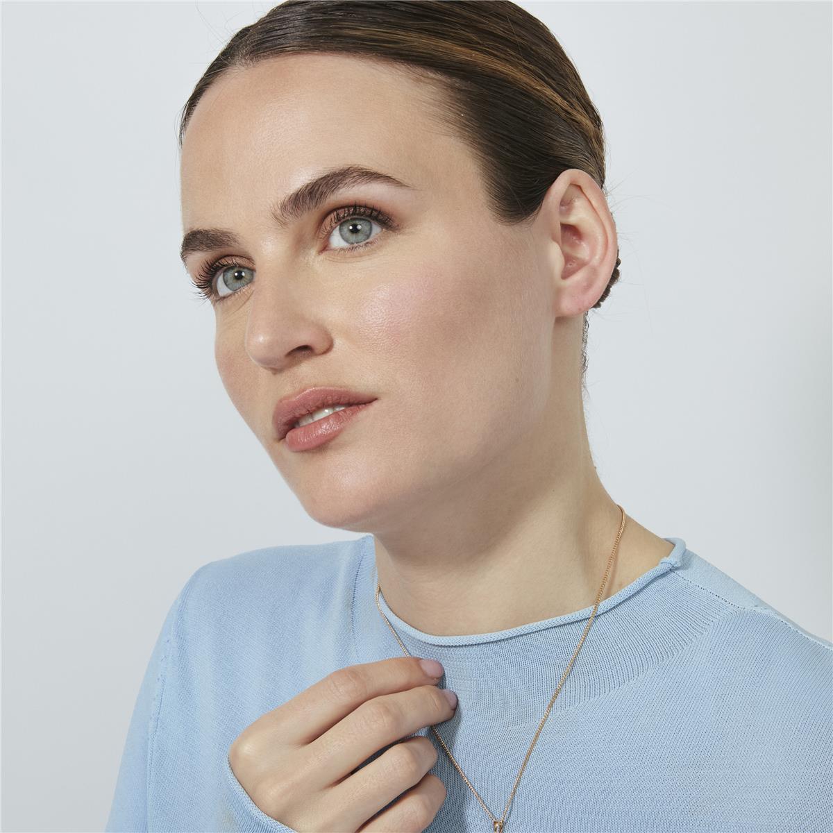 Bright Zircon Necklace with 18k Rose Gold Finish - Baenta