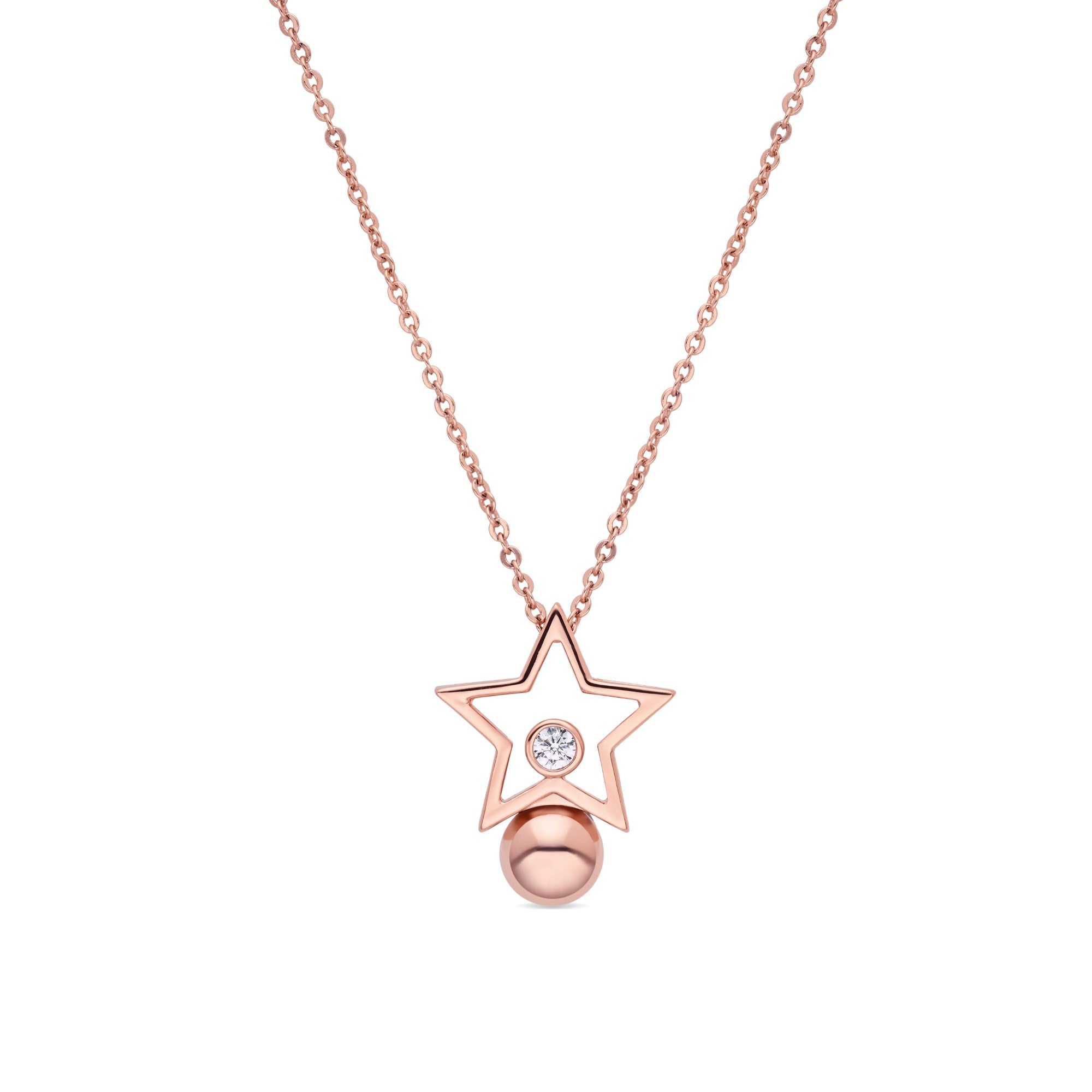 18k Roségold-Finish Halskette mit funkelndem Zirkonia - Losath