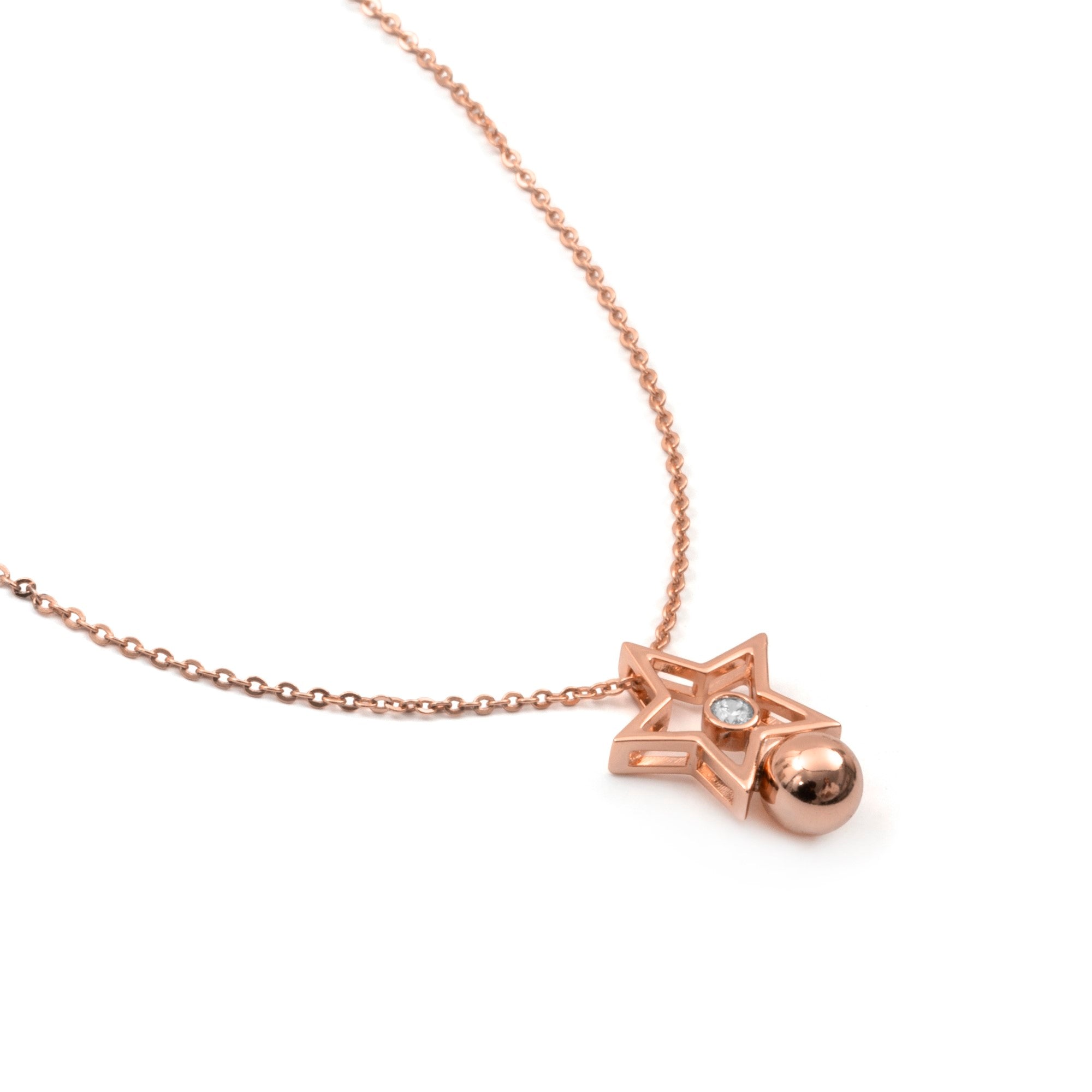 18k Roségold-Finish Halskette mit funkelndem Zirkonia - Losath