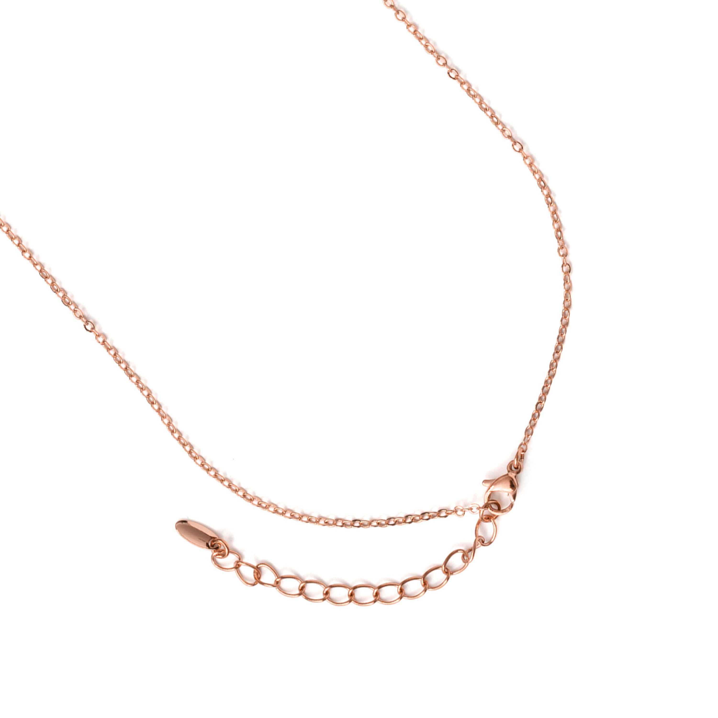 Collana con zircone brillante finitura in oro rosa 18k - Coaro