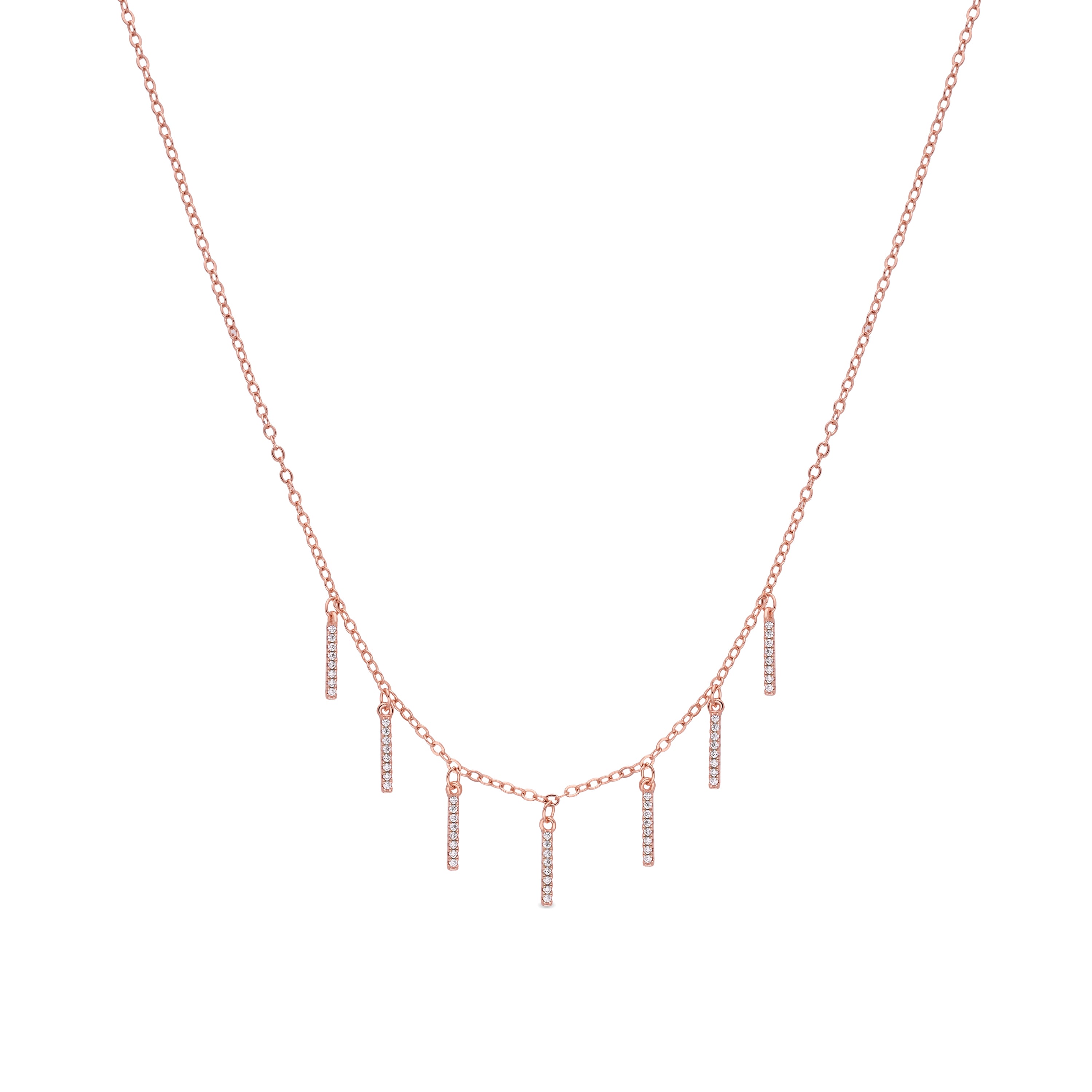Collier en zircon brillant finition or rose 18 carats - Rambol