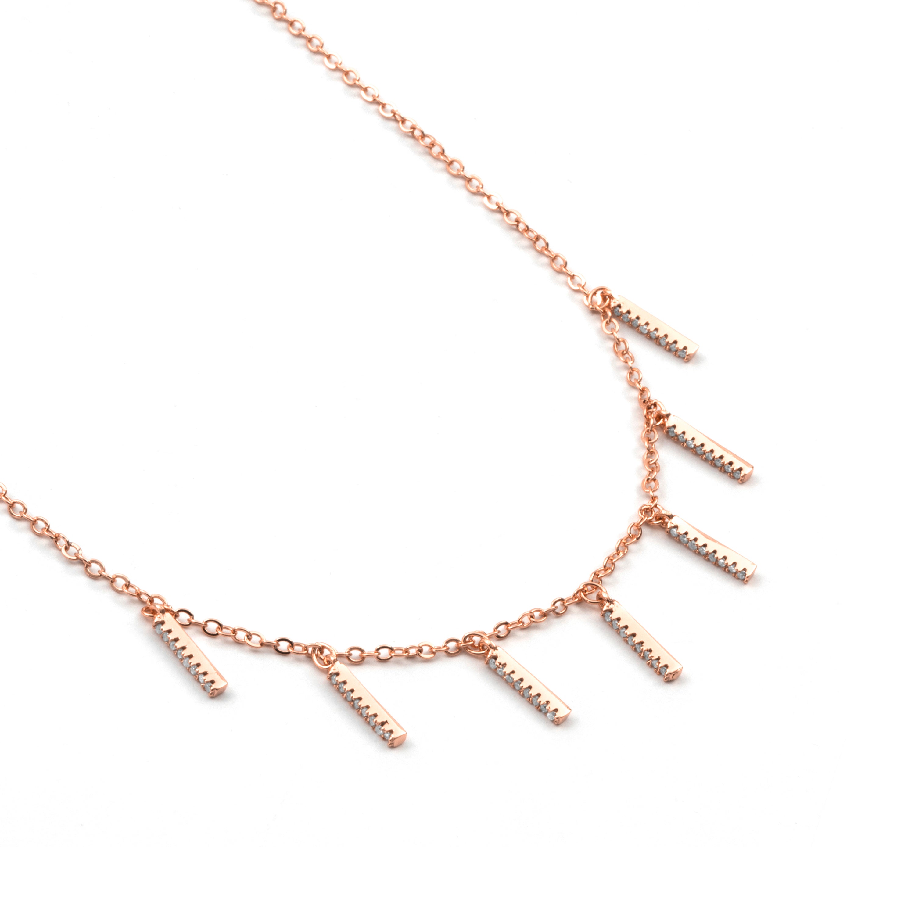 Collier en zircon brillant finition or rose 18 carats - Rambol
