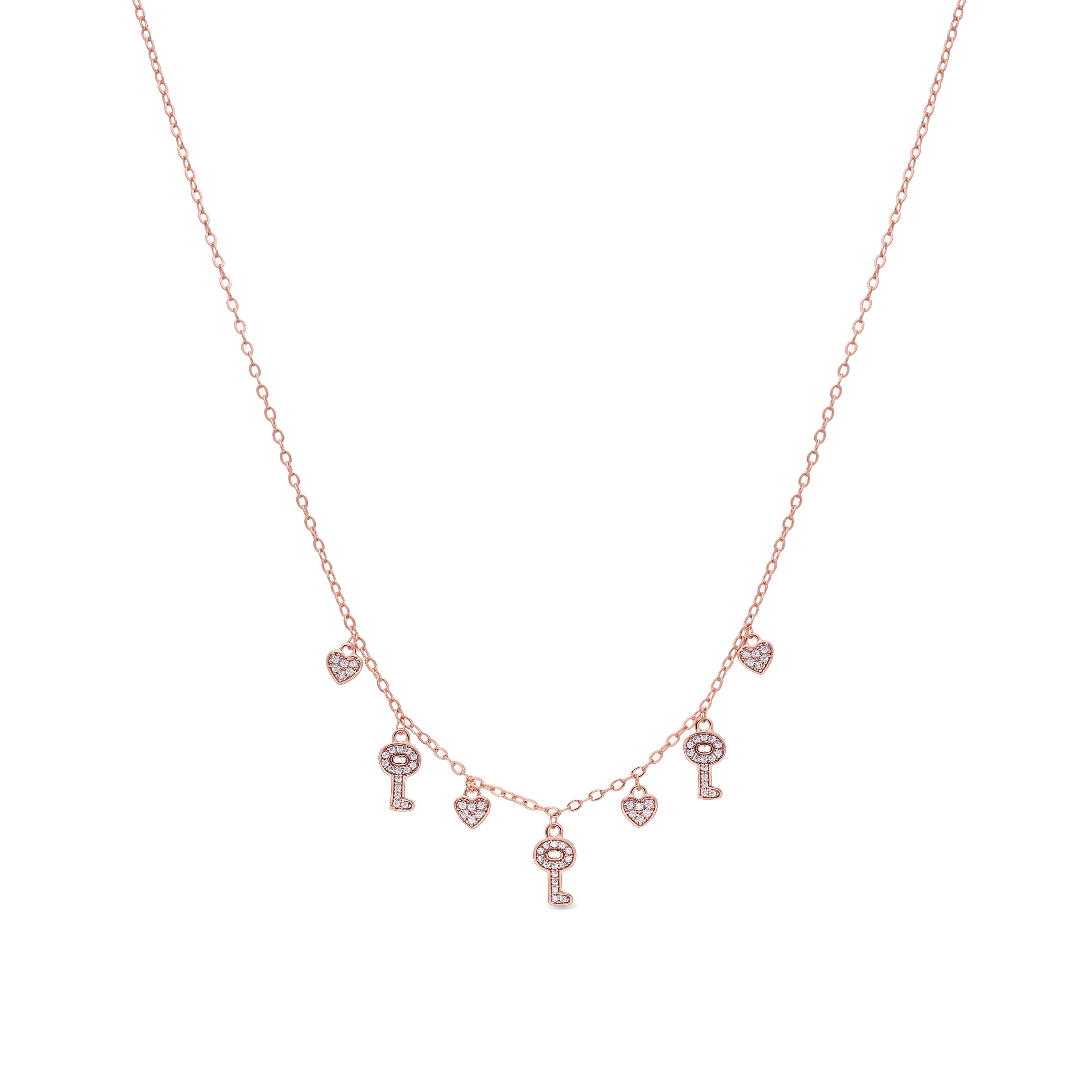 Halskette mit funkelndem Zirkonia, 18k Roségold-Finish – Muraz