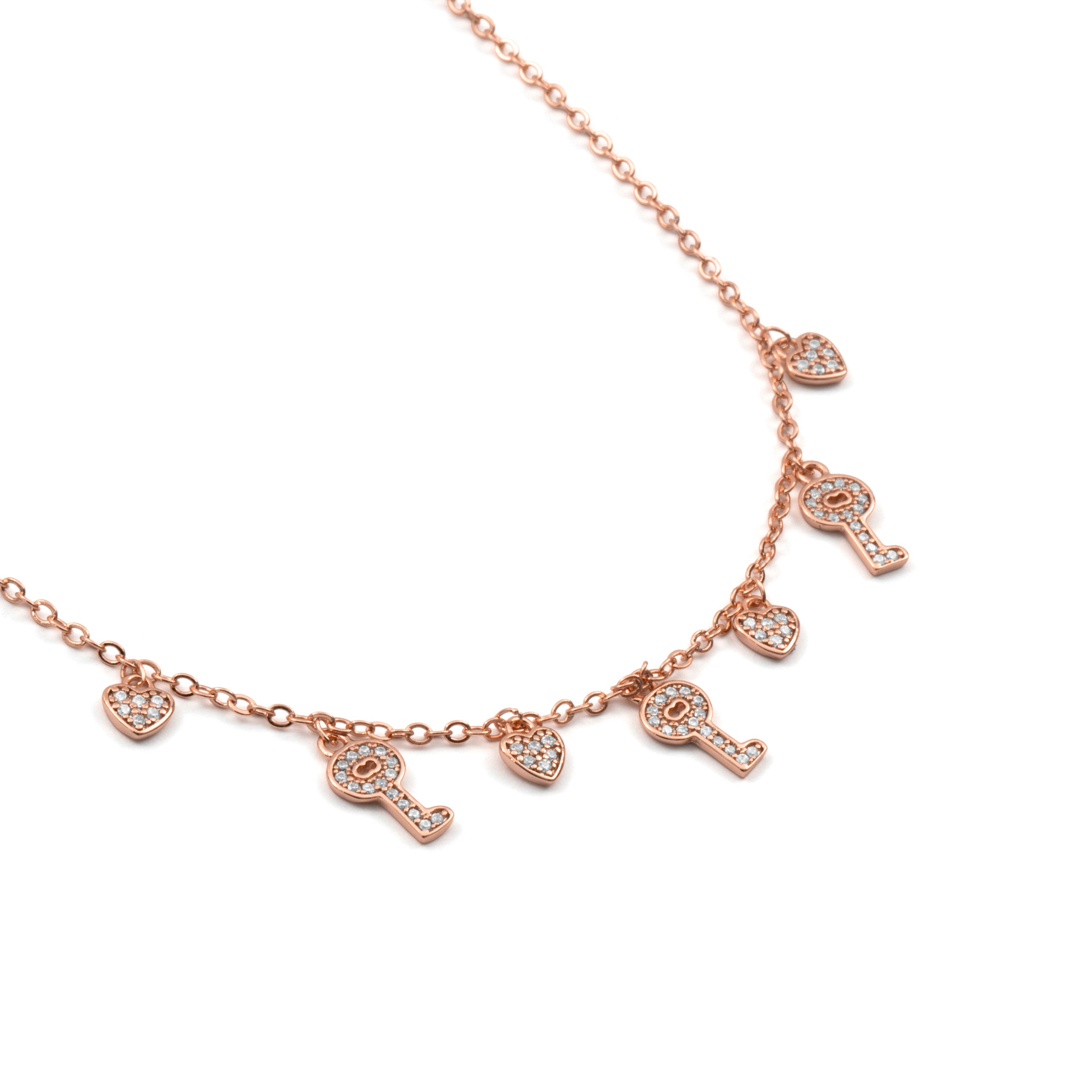 Collier en zircon brillant finition or rose 18 carats - Muraz