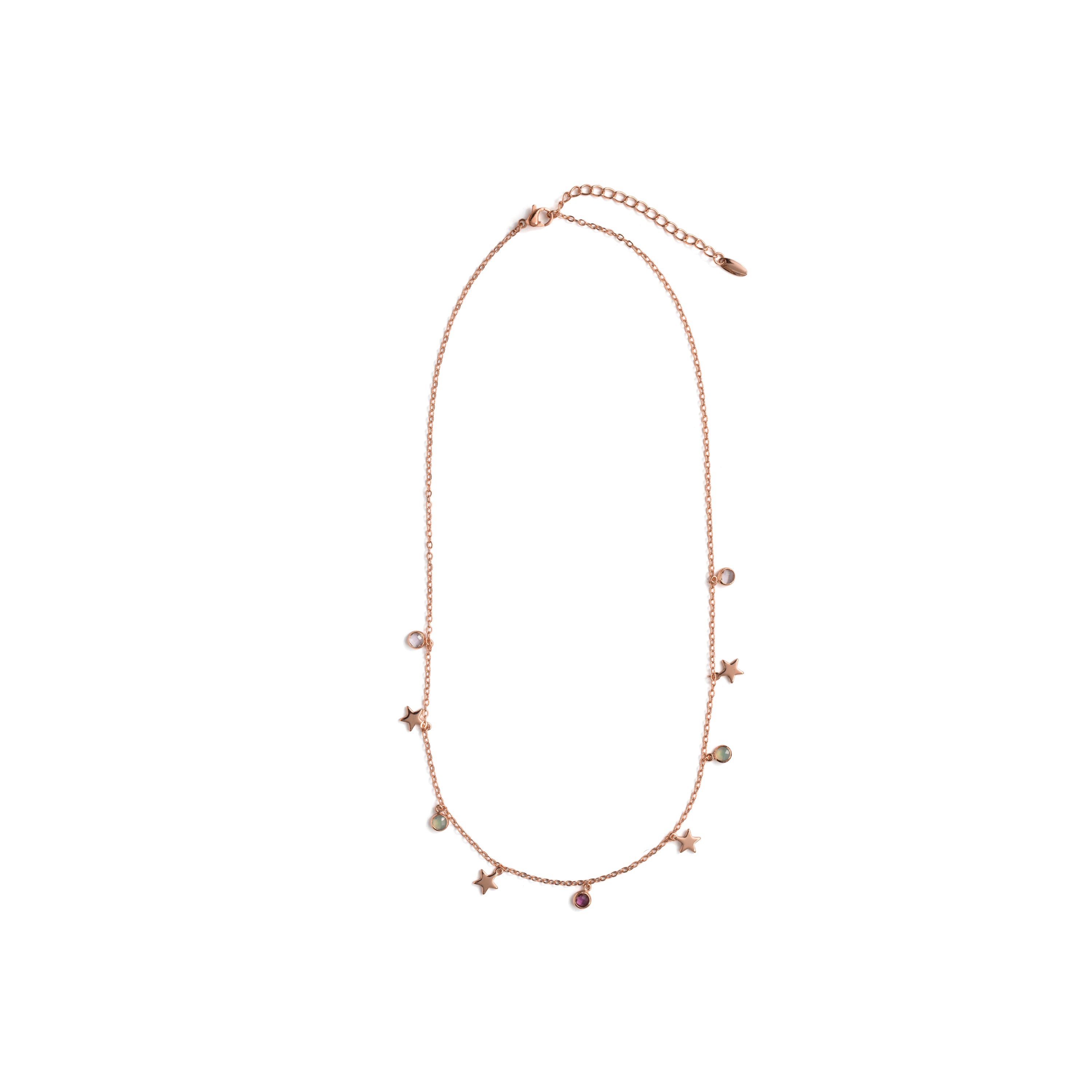 Collier en zircon multicolore finition or rose 18 carats - Varwi