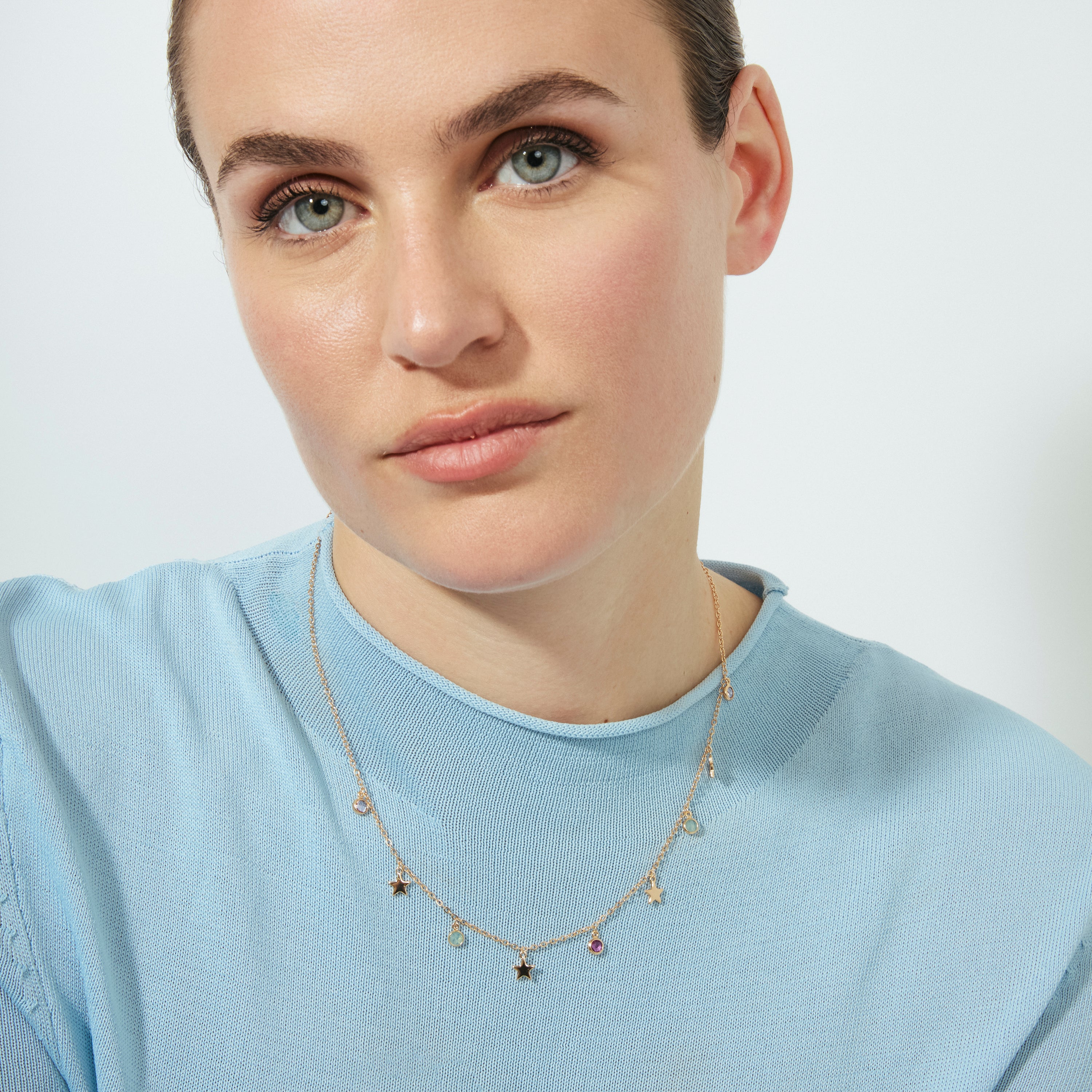 Collier en zircon multicolore finition or rose 18 carats - Varwi