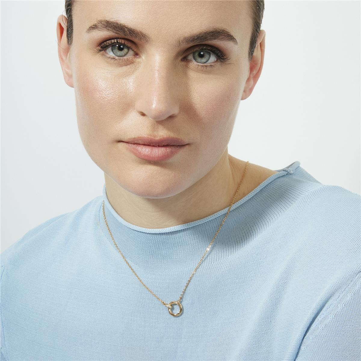 Bright Zircon Necklace with 18k Rose Gold Finish - Sarok