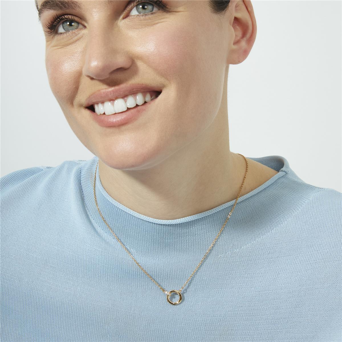 Bright Zircon Necklace with 18k Rose Gold Finish - Sarok