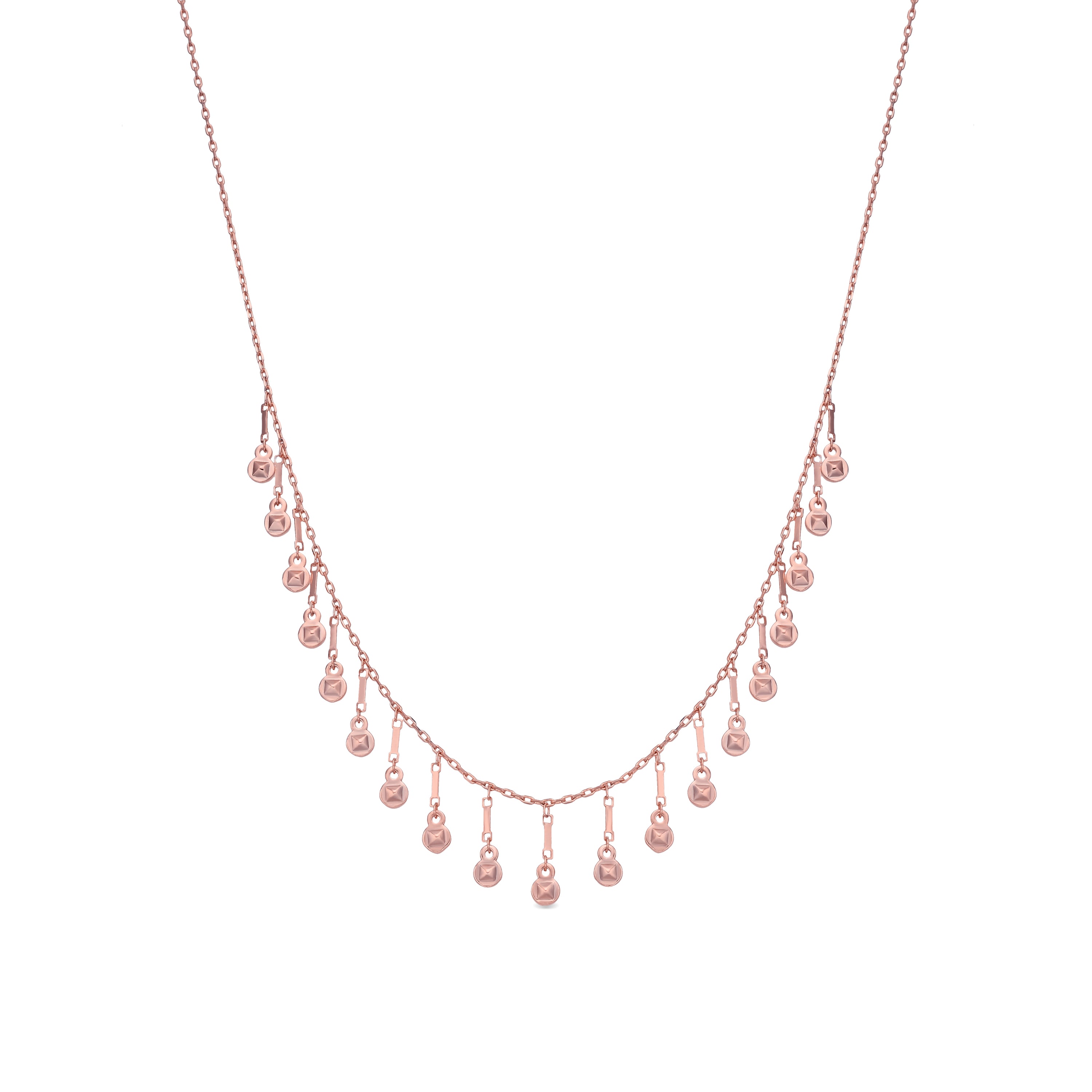Halskette mit funkelndem Zirkonia, 18k Roségold-Finish – Yaferth