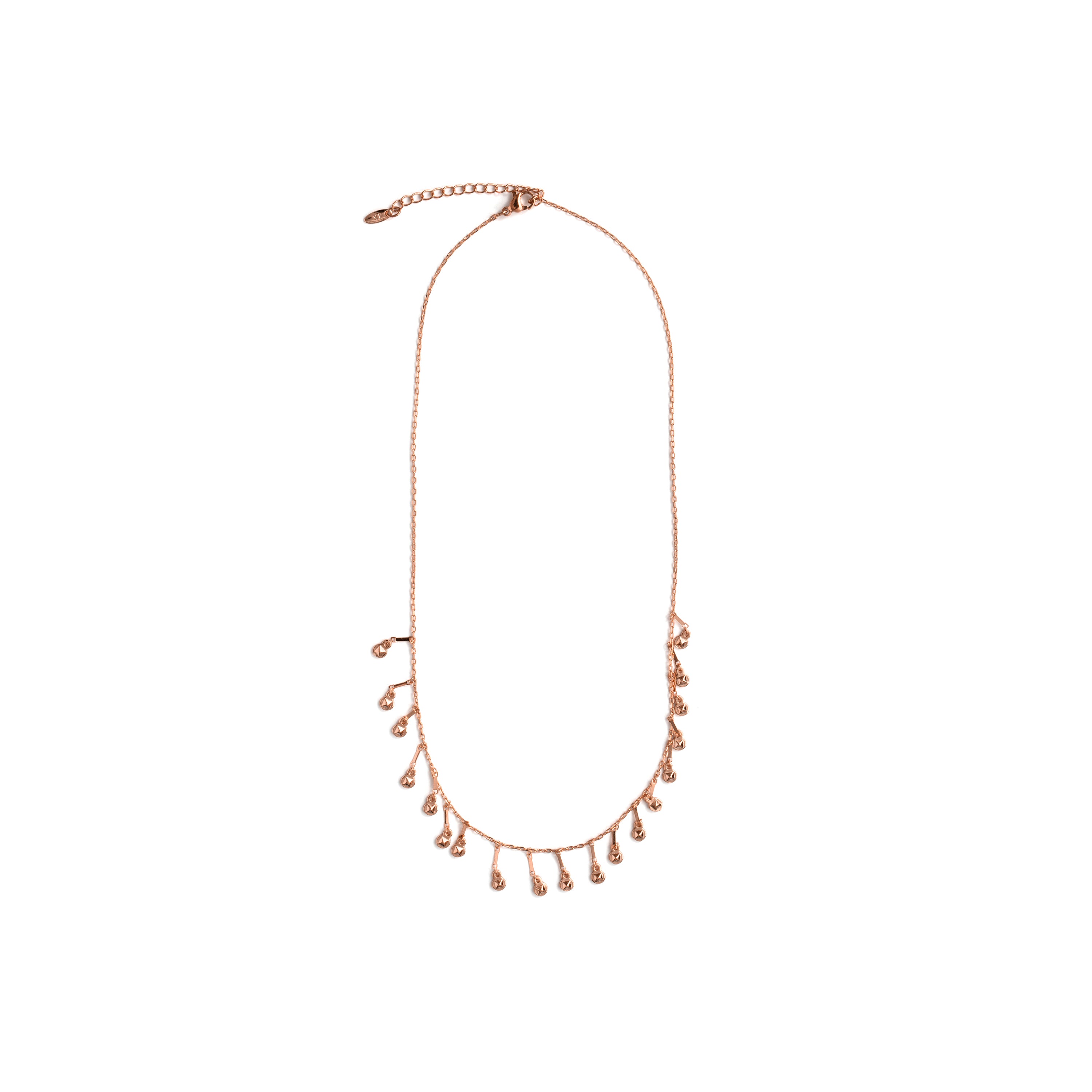 Halskette mit funkelndem Zirkonia, 18k Roségold-Finish – Yaferth