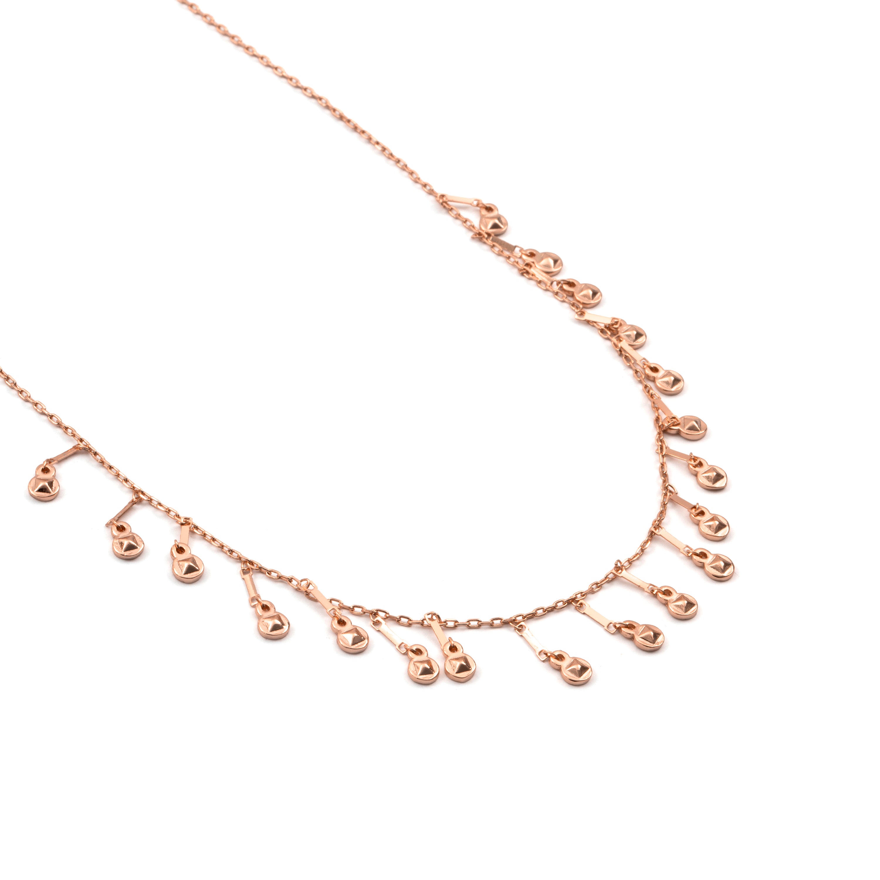 Halskette mit funkelndem Zirkonia, 18k Roségold-Finish – Yaferth