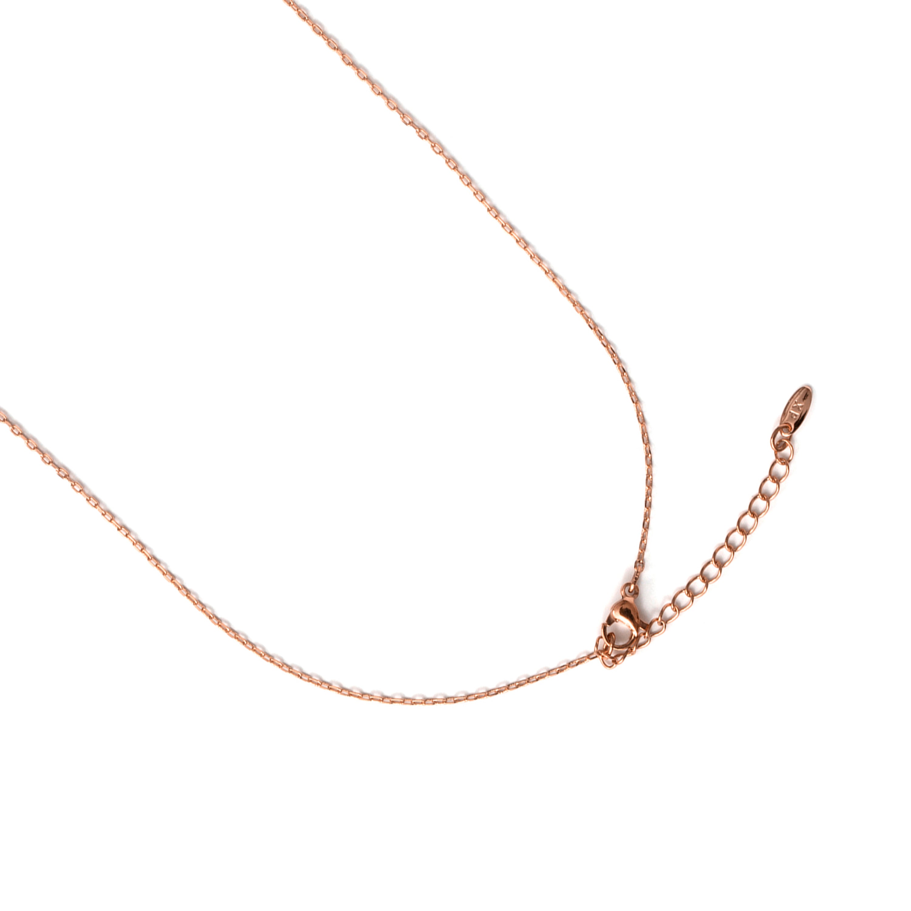 Halskette mit funkelndem Zirkonia, 18k Roségold-Finish – Yaferth