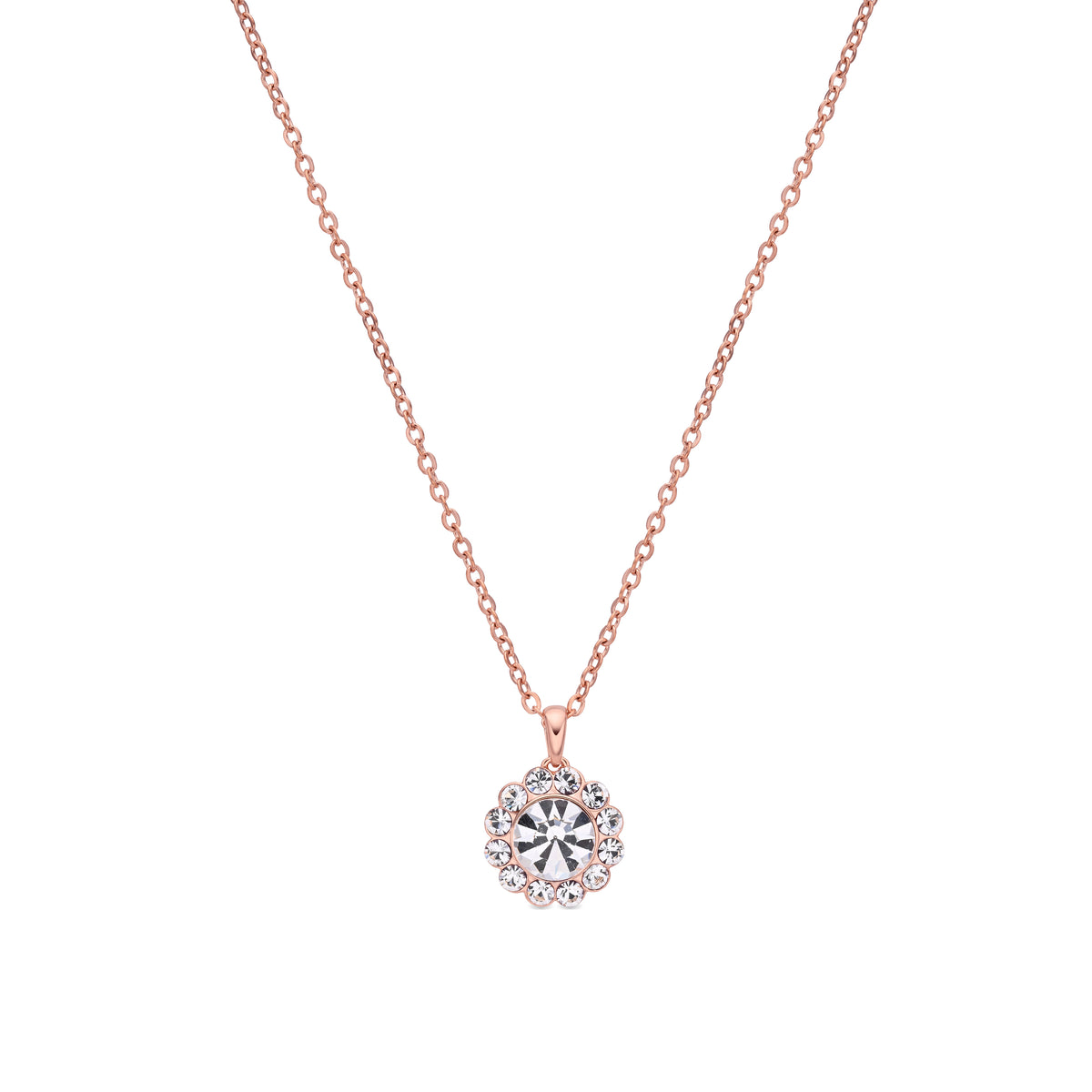 Collar de Circonita Brillante acabado en oro rosa de 18k - Tinea