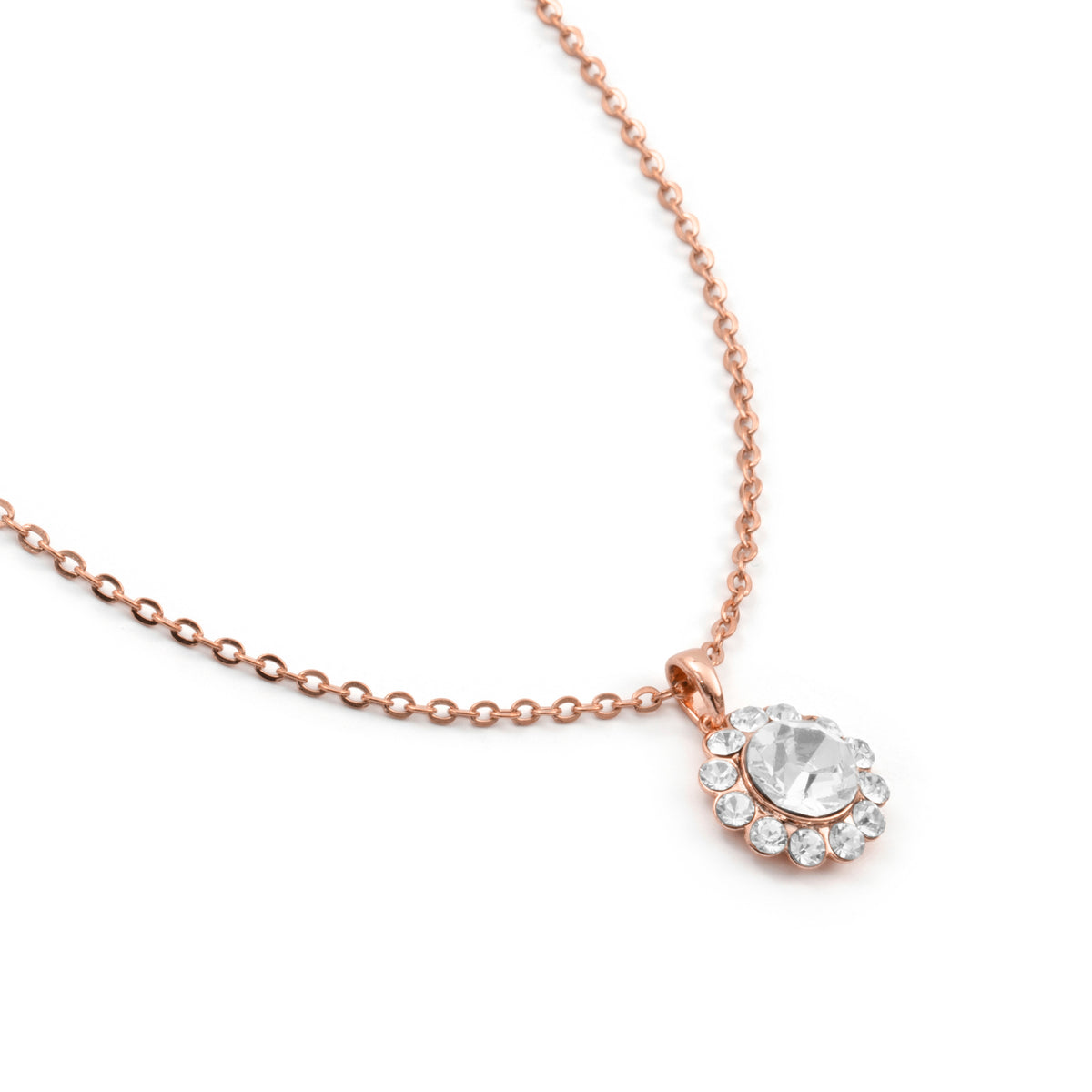 Collar de Circonita Brillante acabado en oro rosa de 18k - Tinea