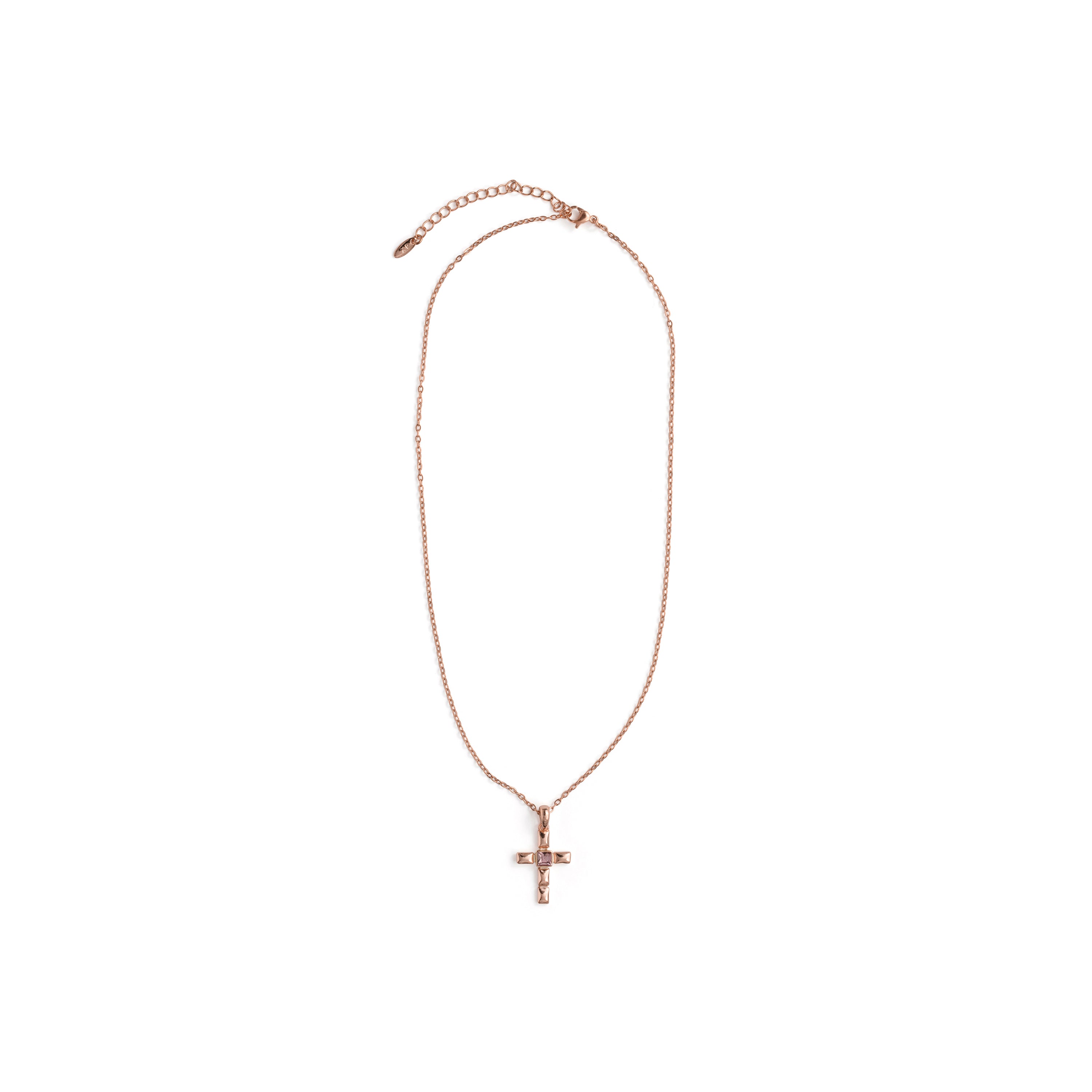 Amethyst Zircon Necklace with 18k Rose Gold Finish - Dawon