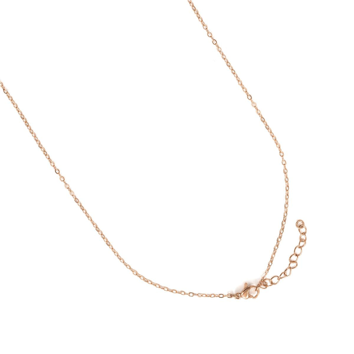 18k Rose Gold Finished Metal Alloy and White Pearl Necklace - Cainhtsi