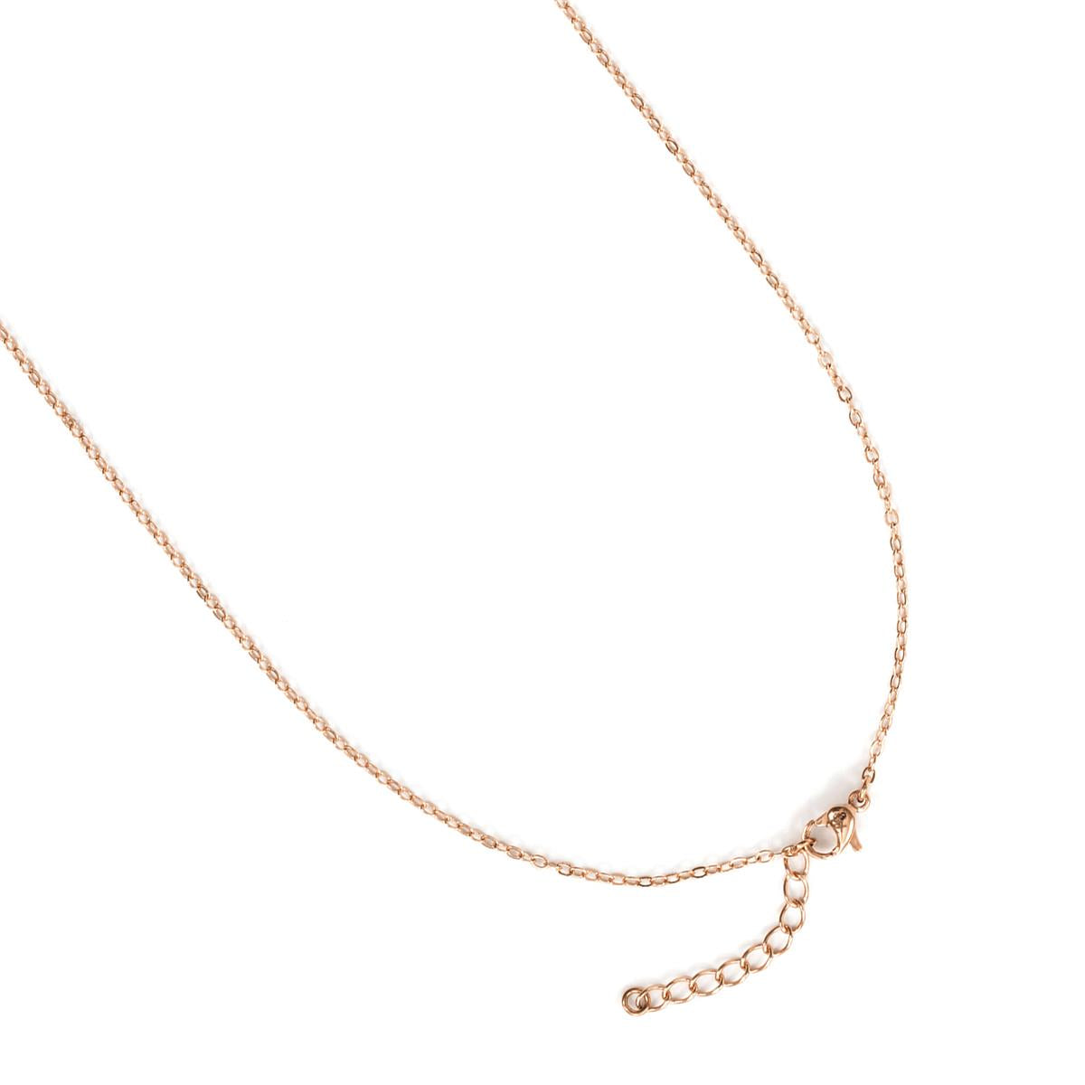 Collier en alliage de métal et zircon multicolore finition or rose 18 carats - Huis