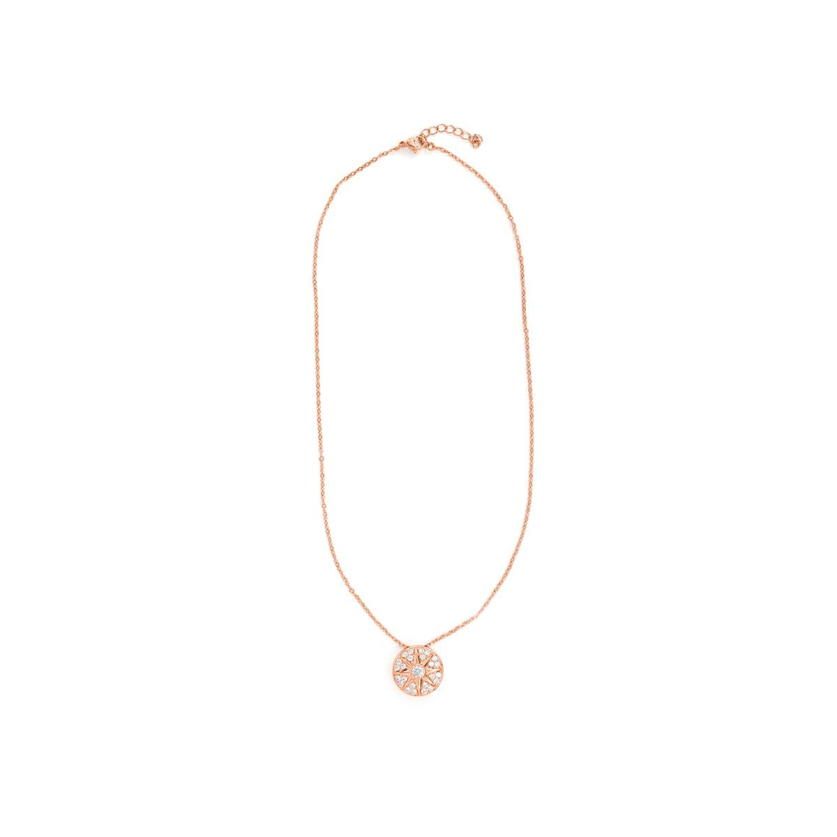 Collana in lega di metallo e zircone brillante con finitura in oro rosa 18k - Fredry