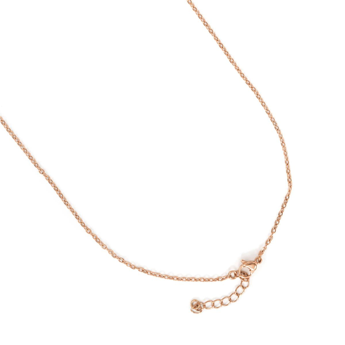 Collana in lega di metallo e zircone brillante con finitura in oro rosa 18k - Fredry
