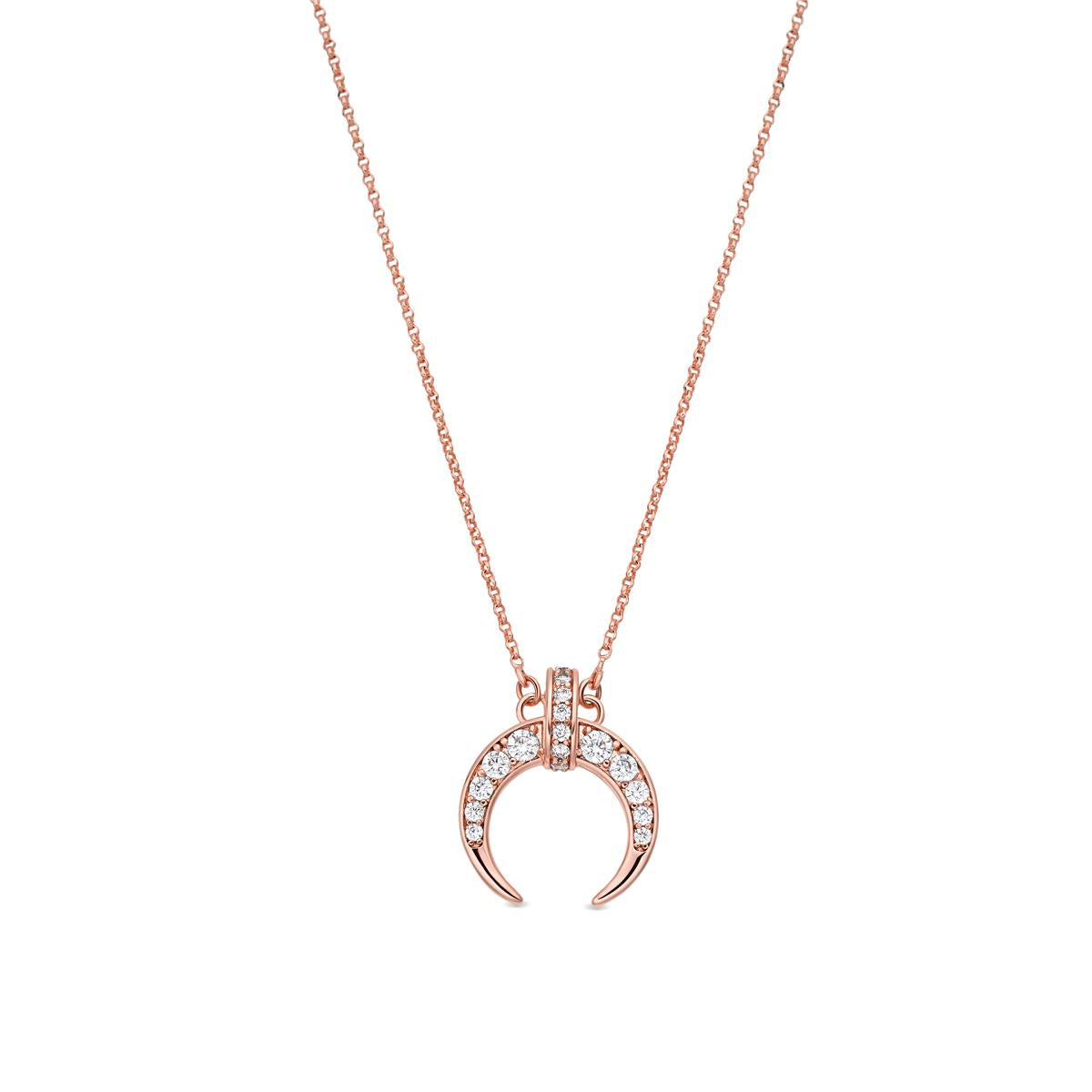 Collana in lega di metallo e zircone brillante con finitura in oro rosa 18k - Cali