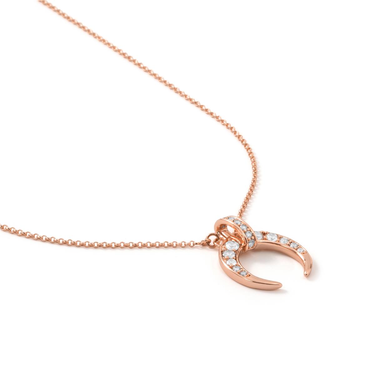 Collana in lega di metallo e zircone brillante con finitura in oro rosa 18k - Cali